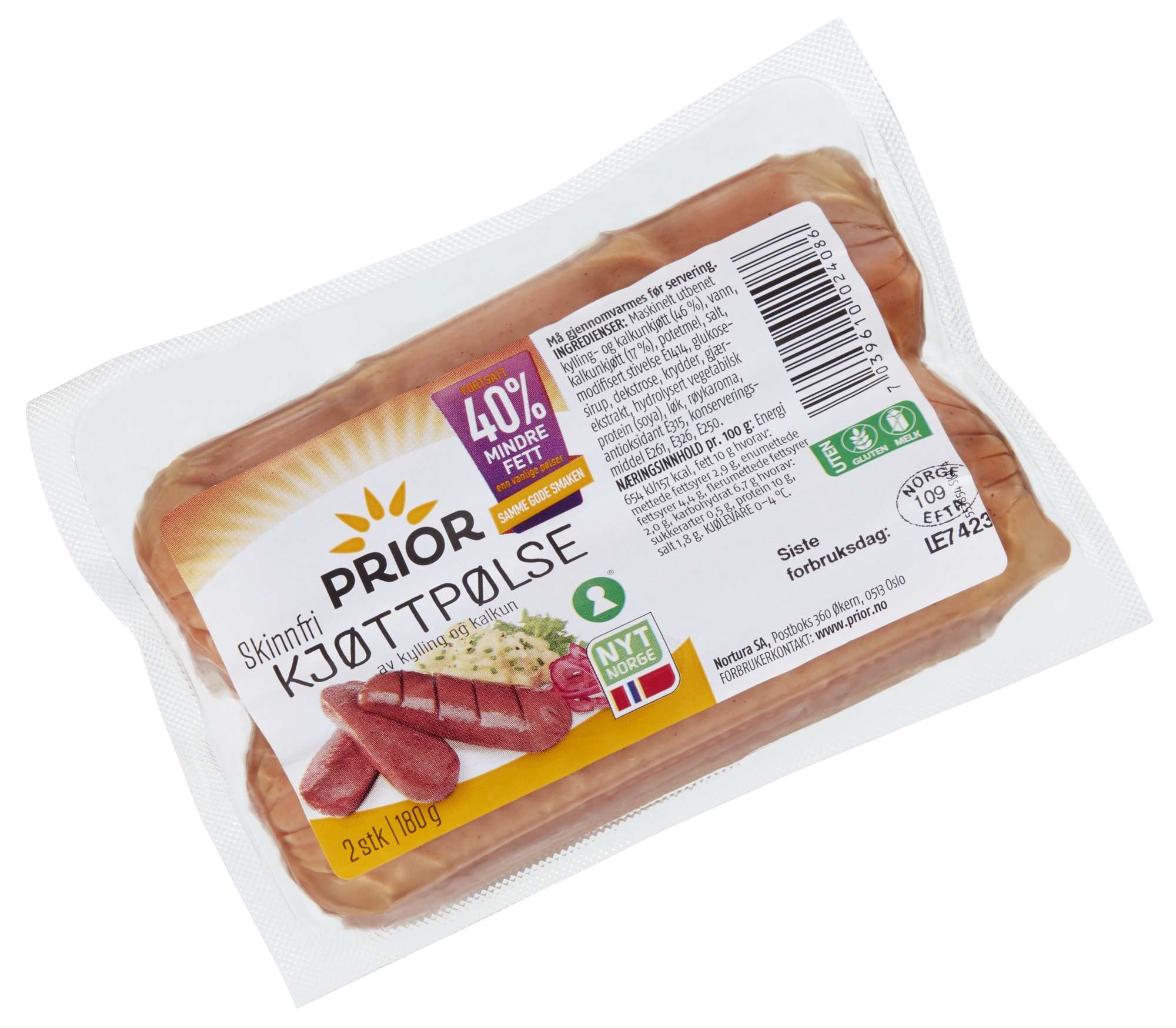 Kjøttpølse kylling & kalkun 180g