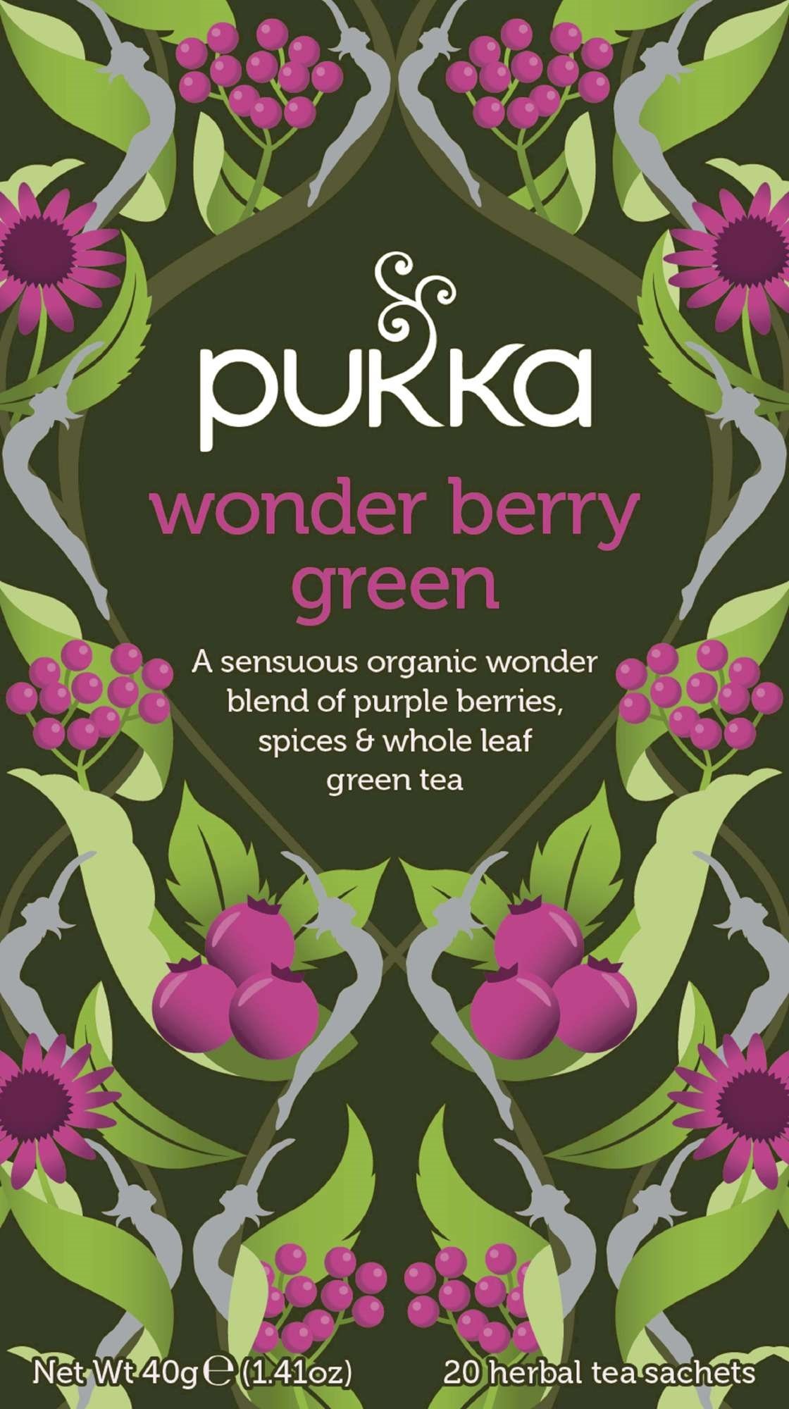 Wonder berry green, pukka ecol.   20pce