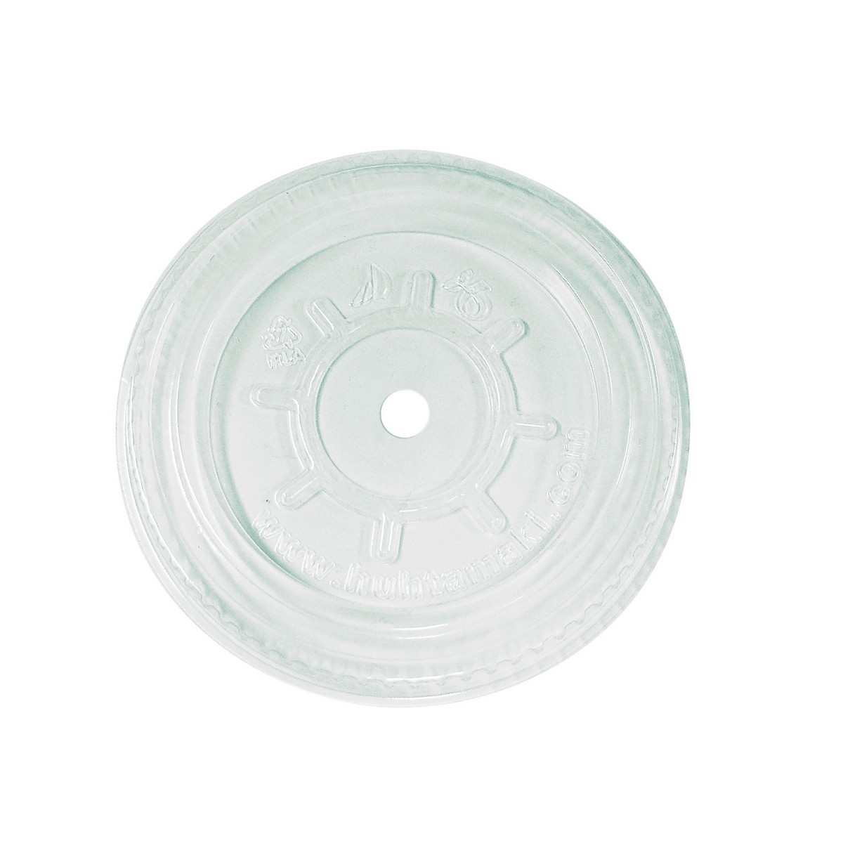 Flatt lokk m/hull klar 95mm pla   10stk