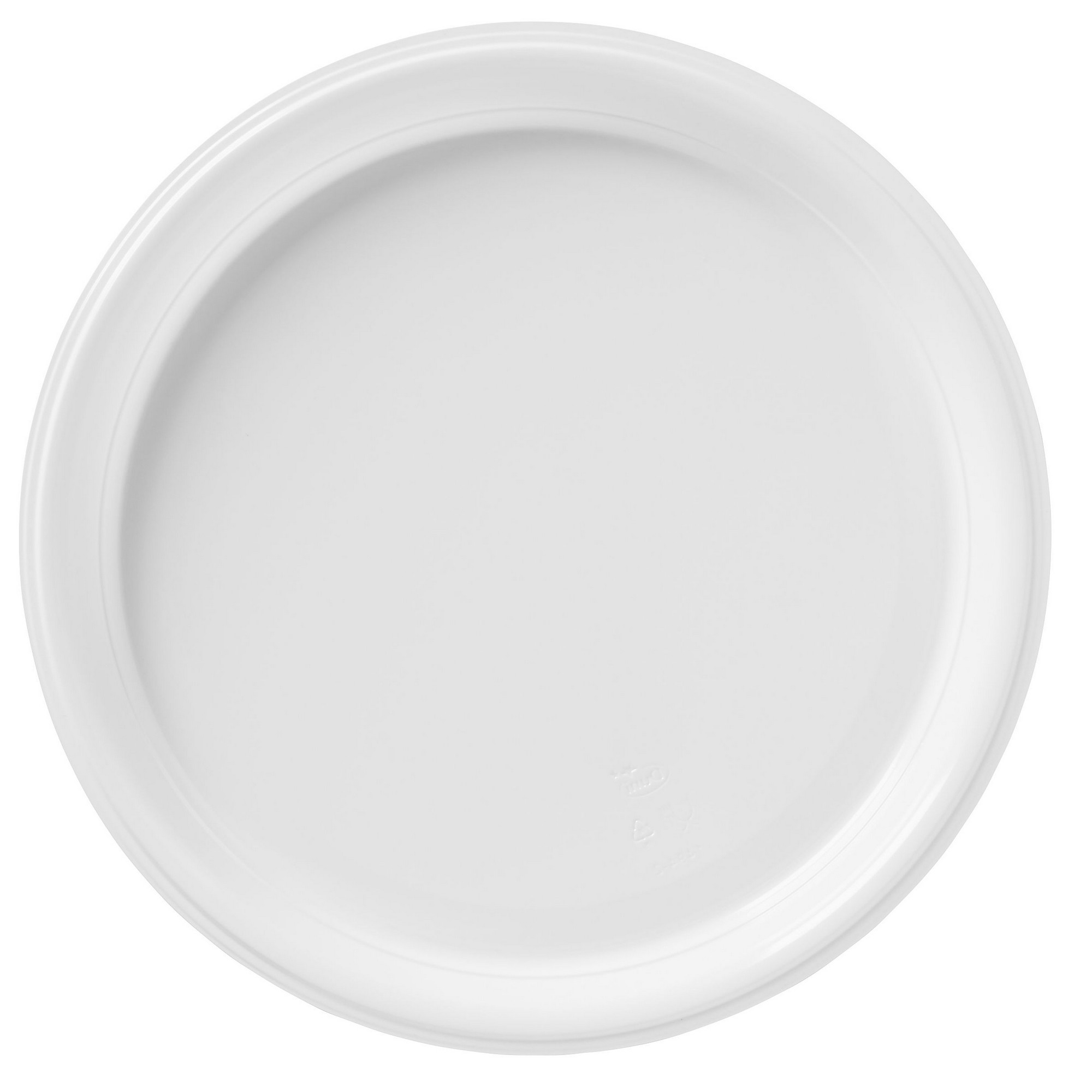 Tallerken plast flat 26cm hvit 50stk