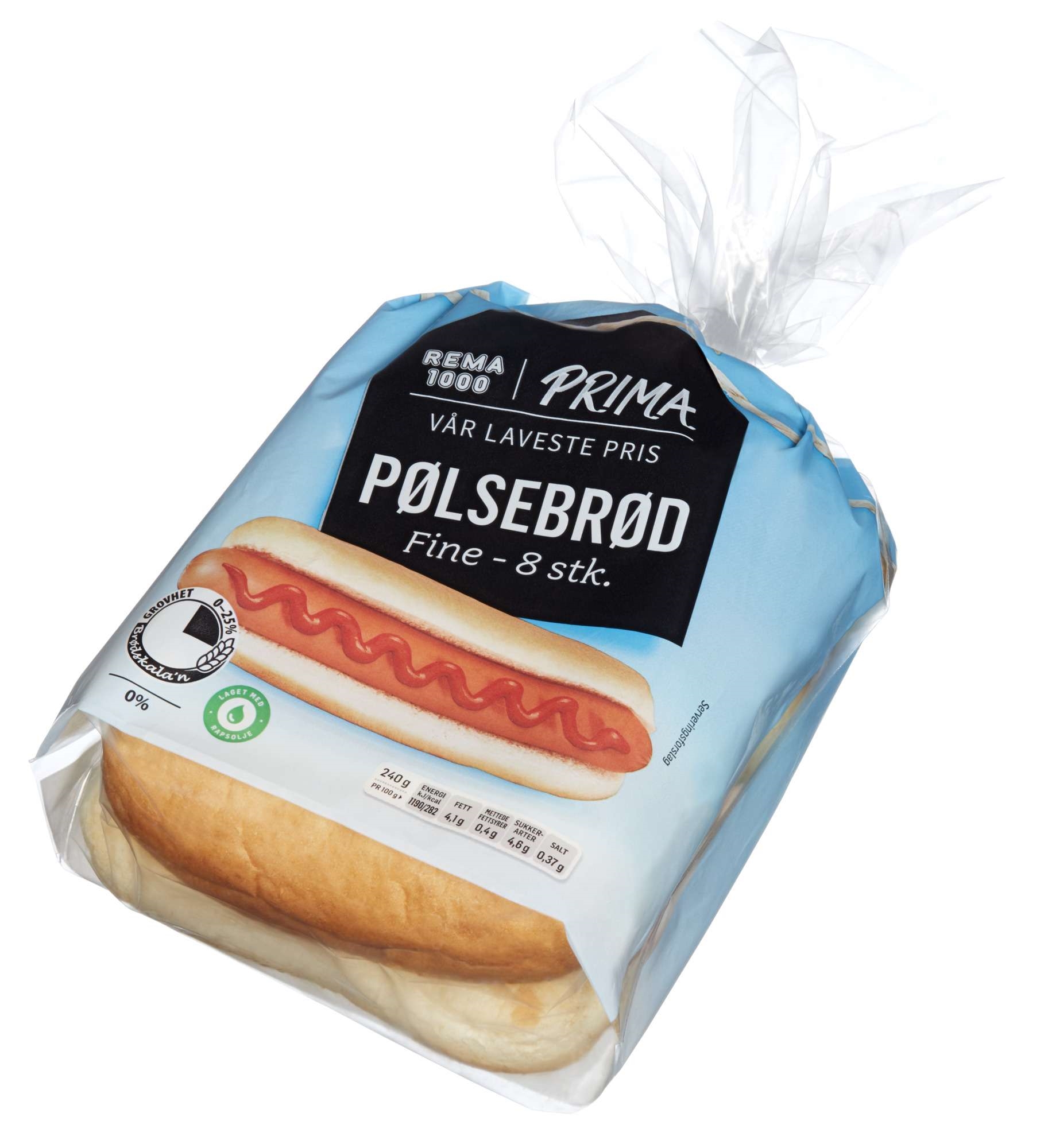 Prima pølsebrød 240g