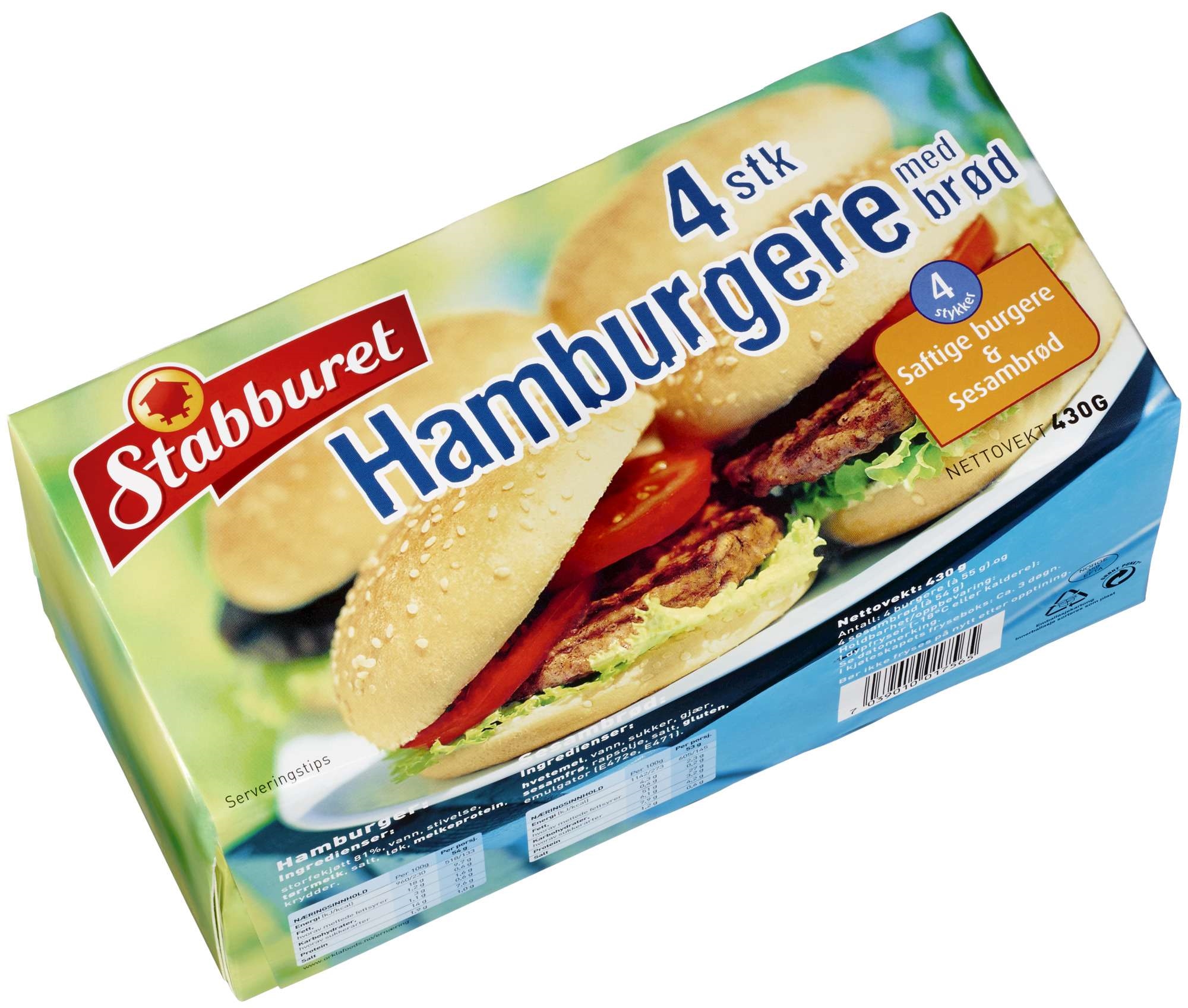 Hamburgere m/brød 9stk