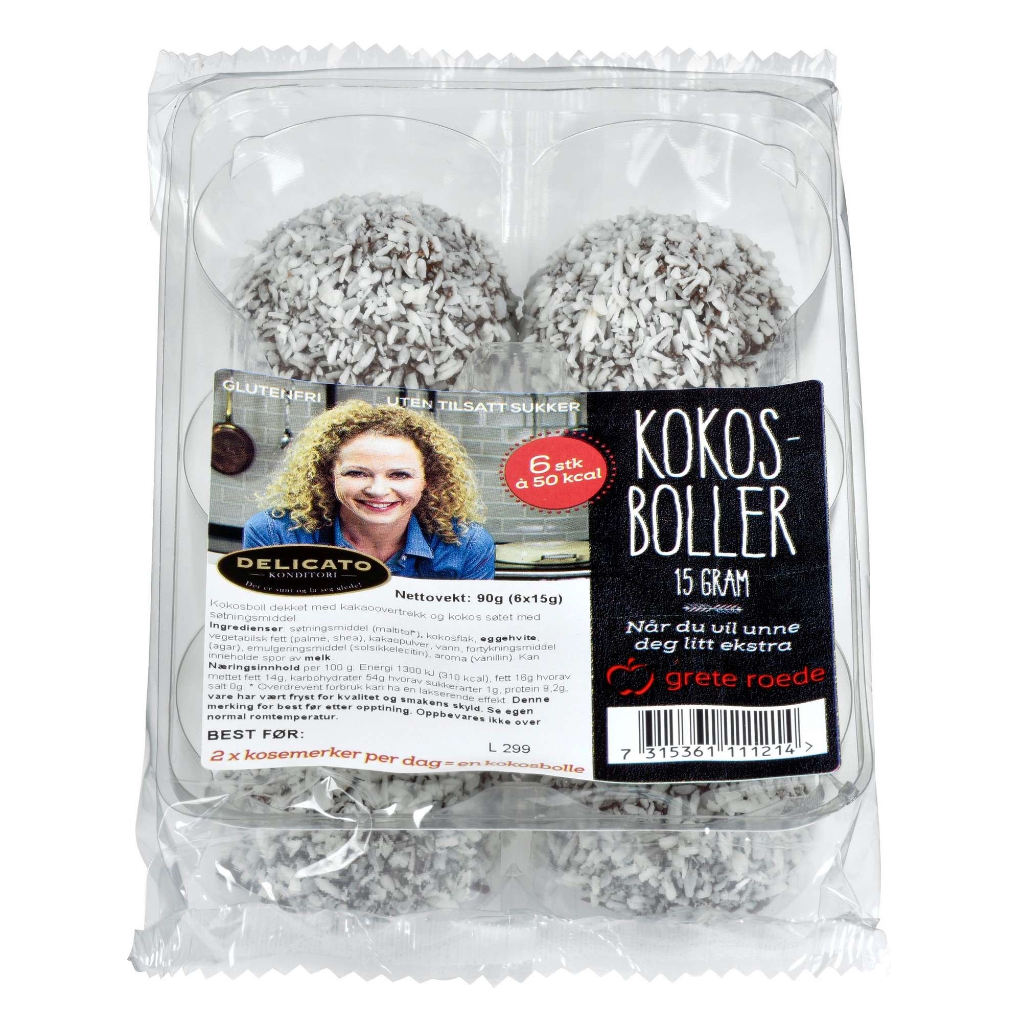 Kokosboller uten sukker 6x90g