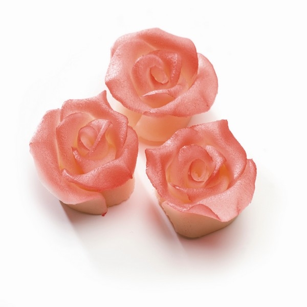 Marzipan roses sprayed pink 24x15g