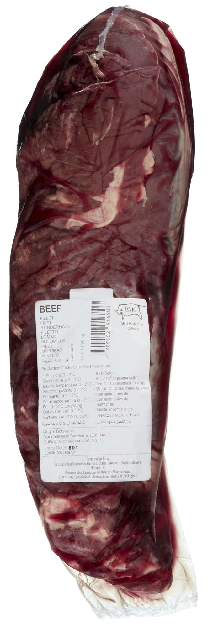 Storfe indrefilet 14xca1,4kg kg månedspris