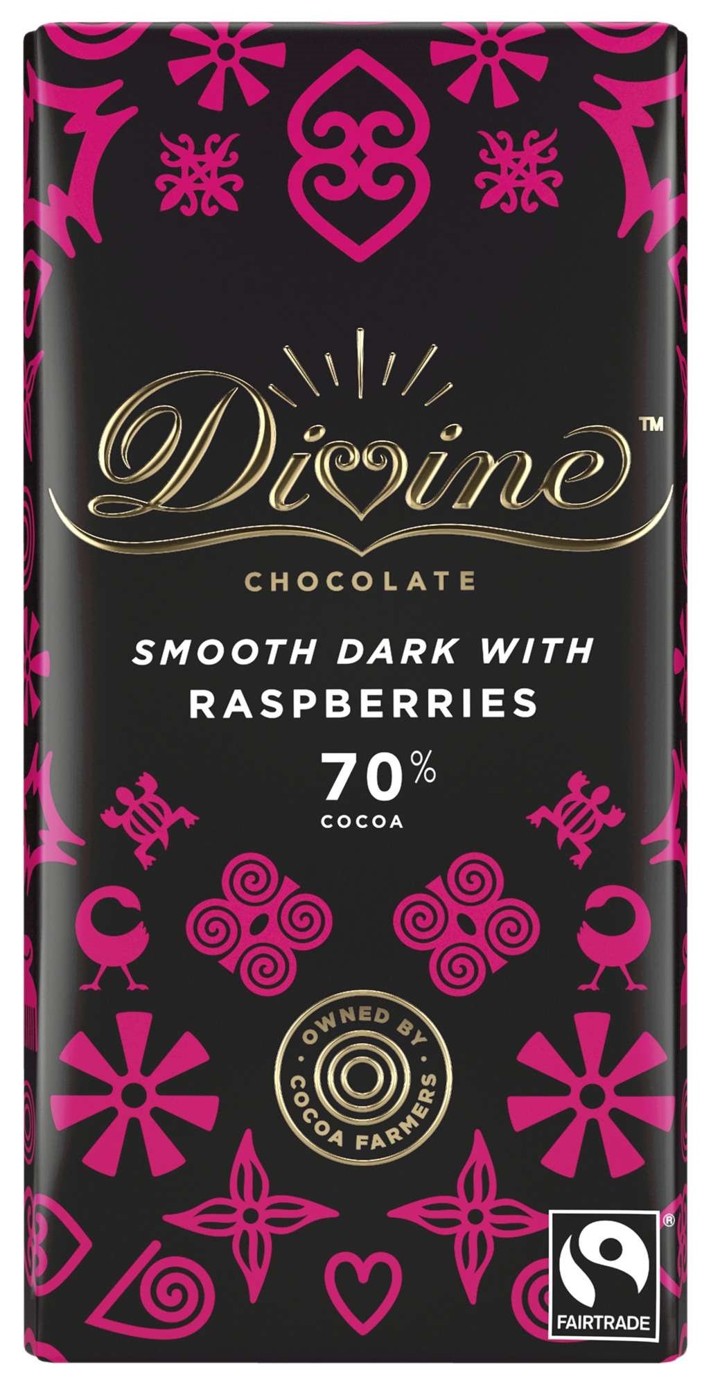 70% dark chocolate with raspberry 90g