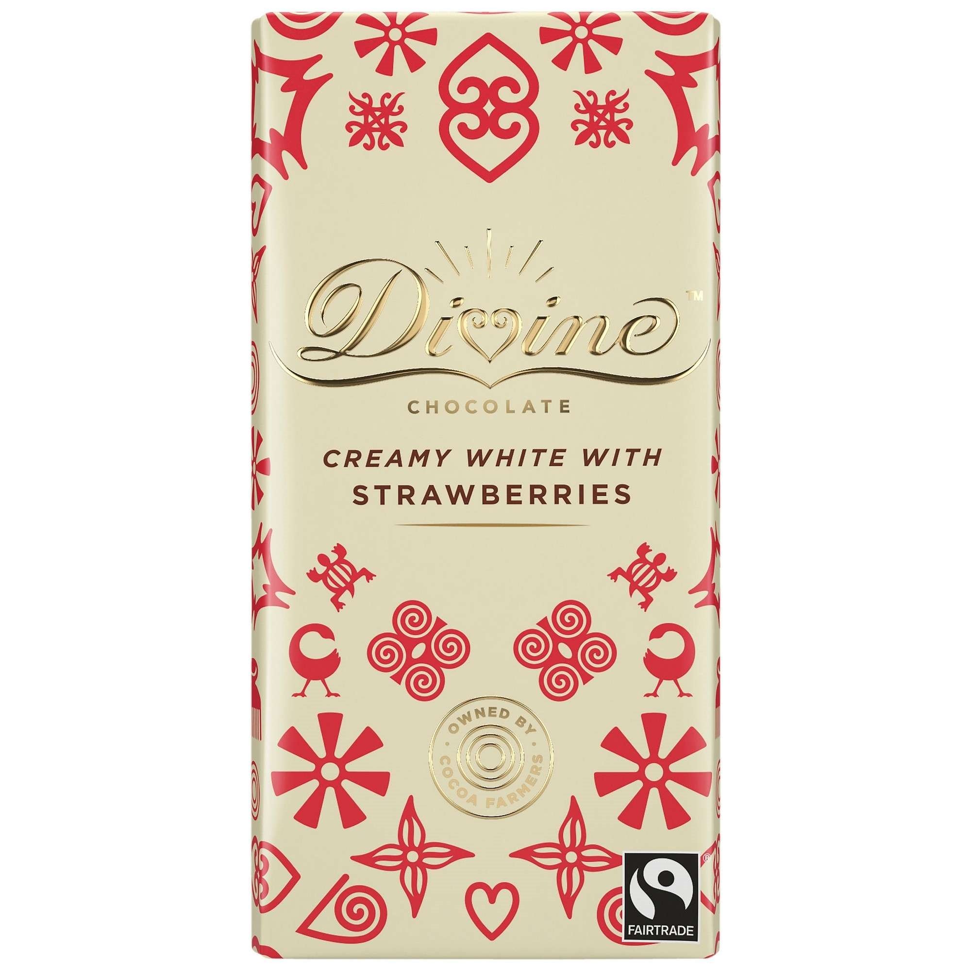 White chocolate with strawberries    90g