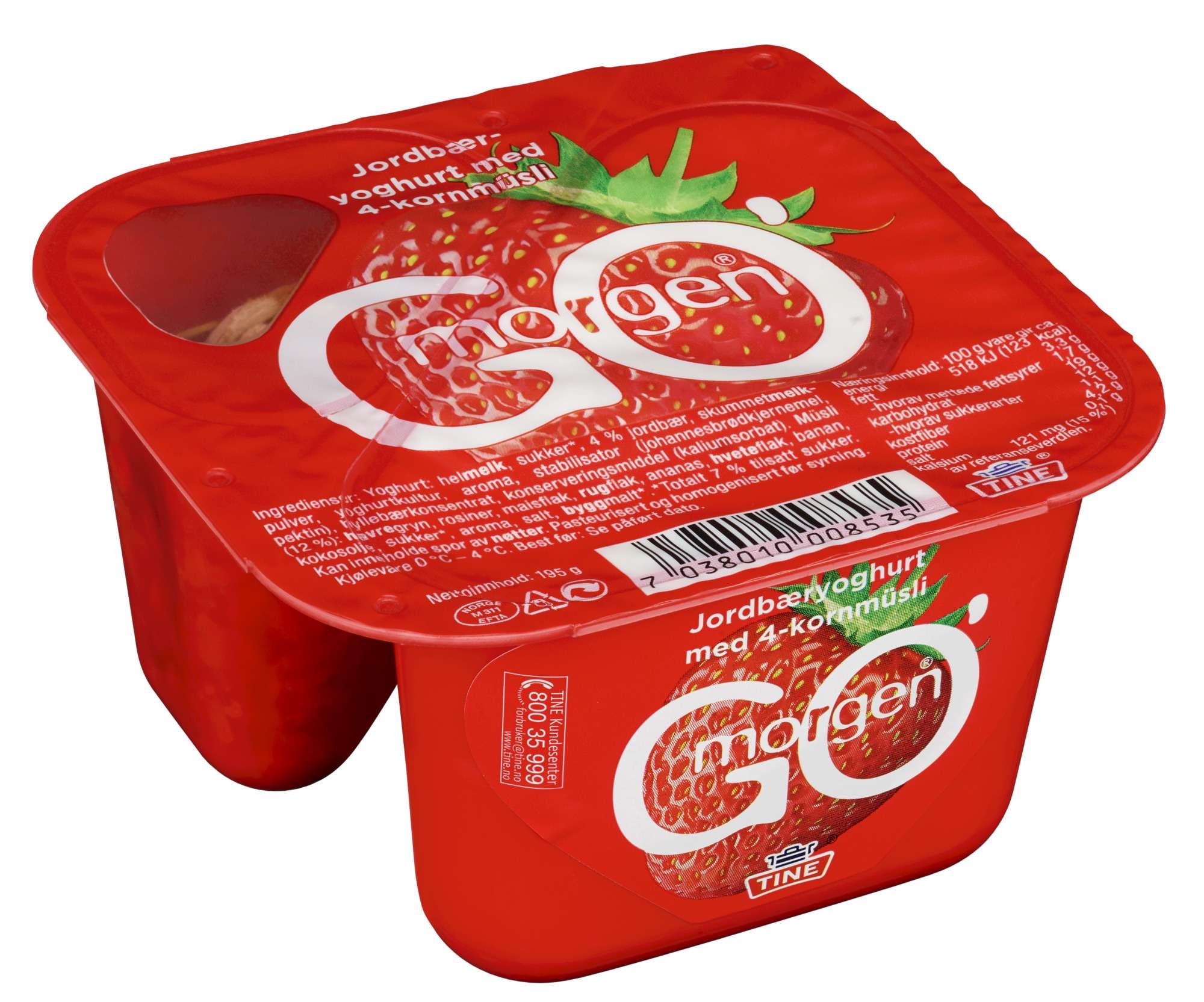 Go morgen strawberry/muesli 195g