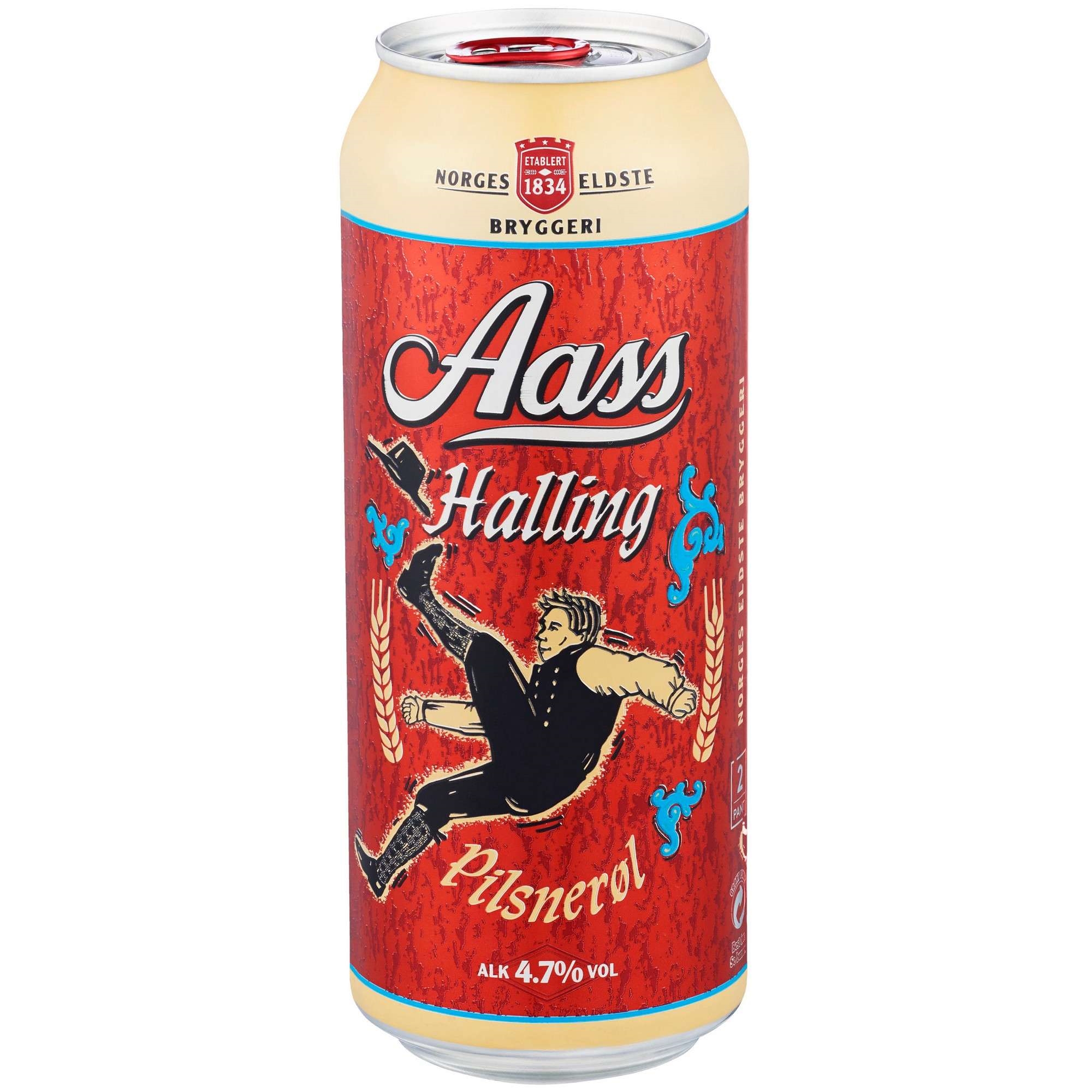 Aass halling pilsnerøl bx  4,7%  24x50cl