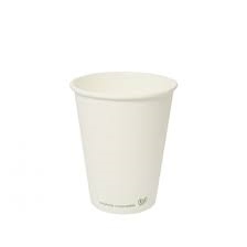 Kaffebeger komposterbar hvit 12oz 350ml 1000stk