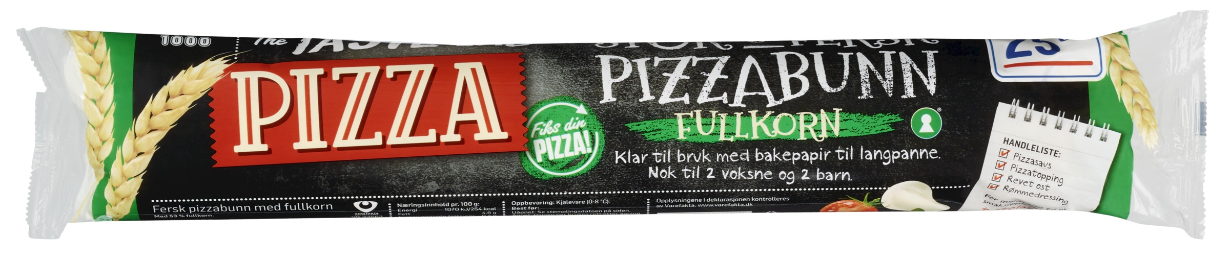 Pizzabunn fersk med fullkorn 550g