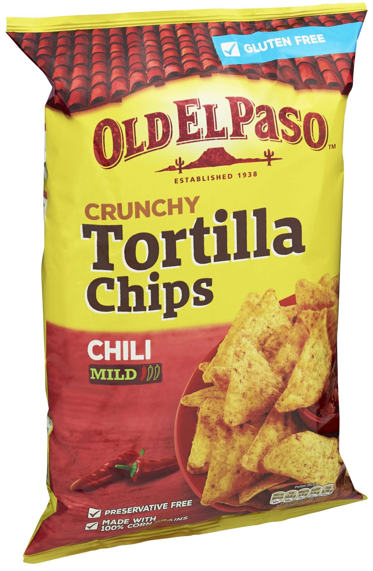 Old el paso tortilla chips chili  185g