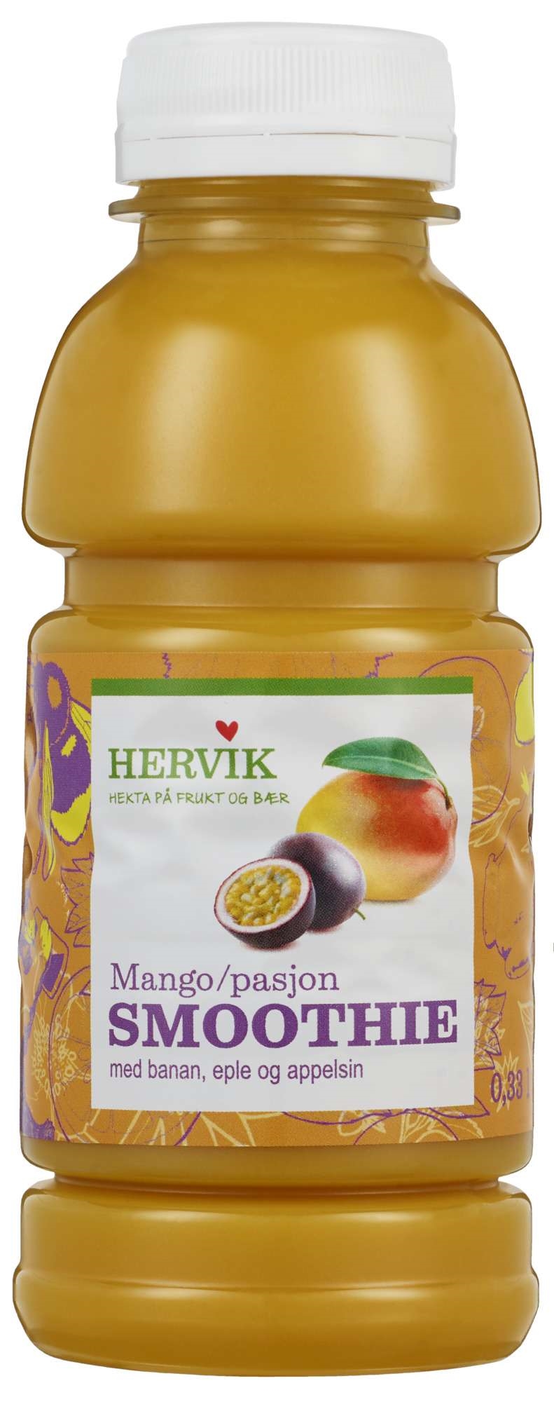 Hervik mango/pasjonsfrukt smoothie 0,33l