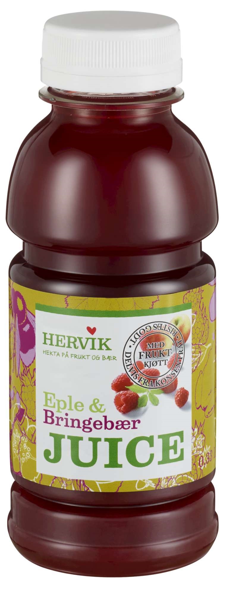 Hervik eple & bringebærjuice   0,33l