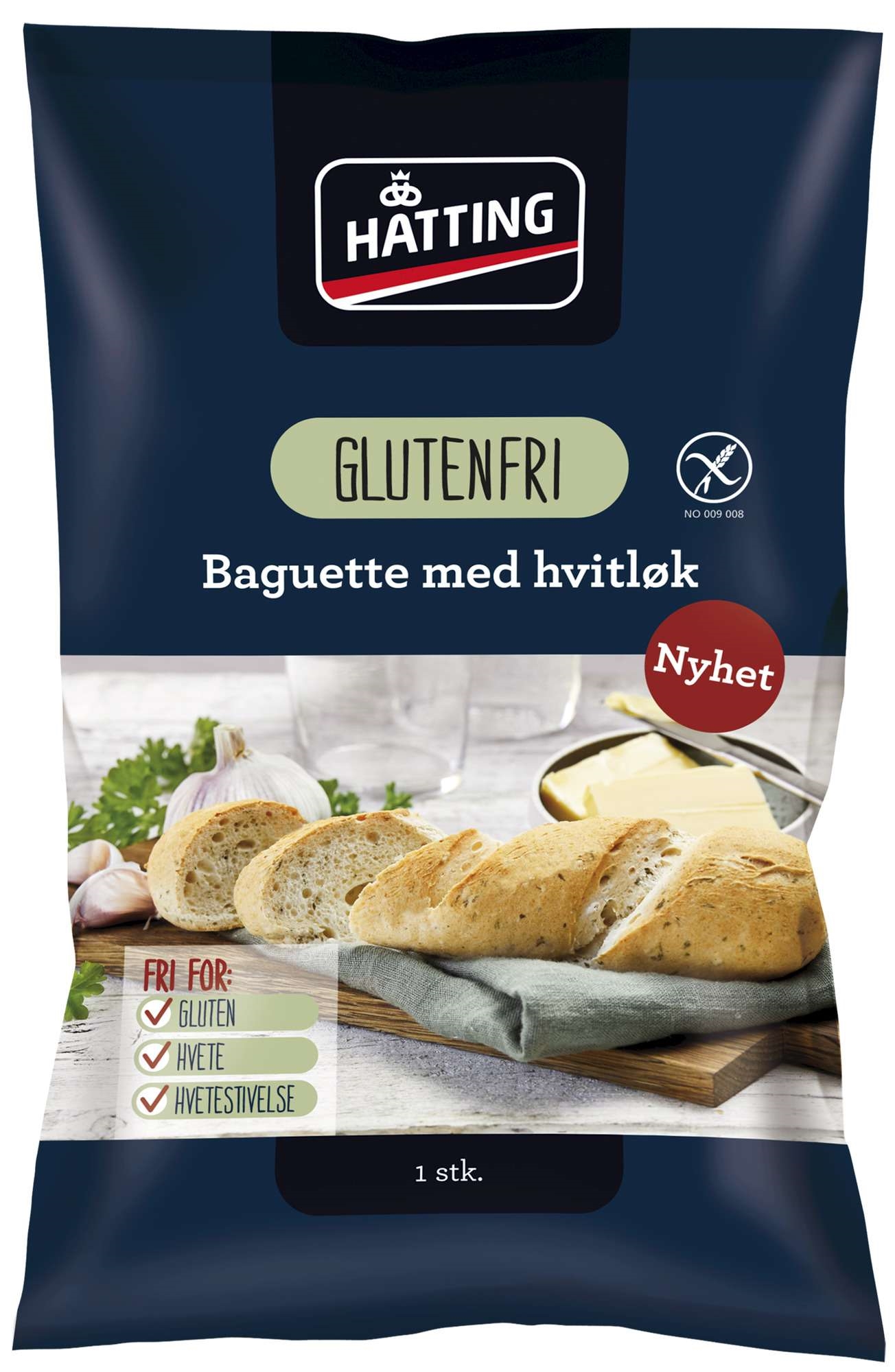 Baguetter med hvitløk, glutenfrie, stk 105g