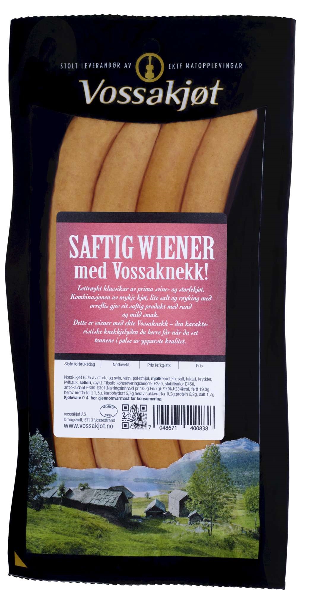 Saftig wiener med vossaknekk 280g