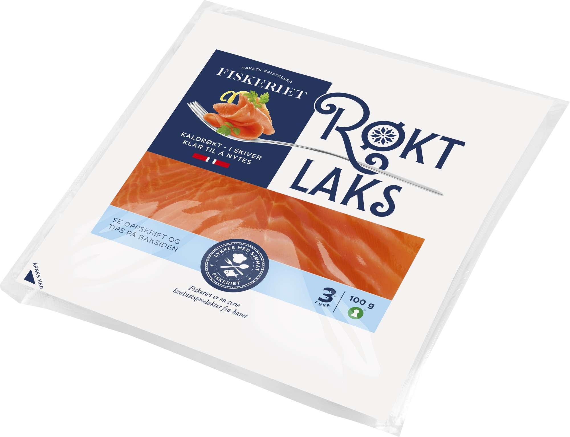Røkt laks skivet 100g