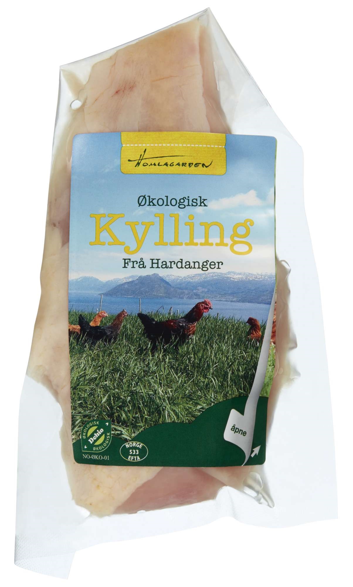 Kyllingbryst m/skinn   ca350g