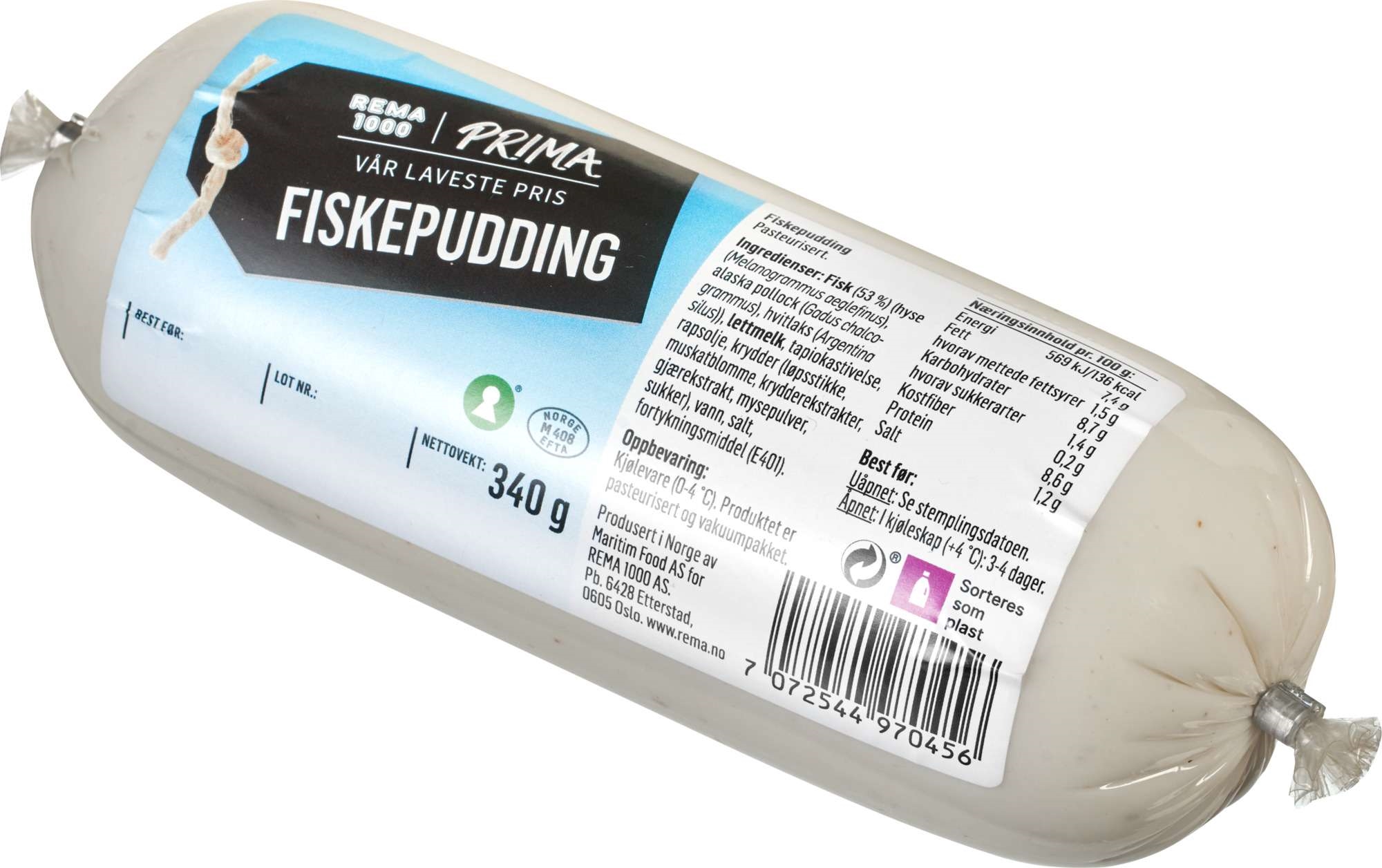 Prima fiskepudding 340g
