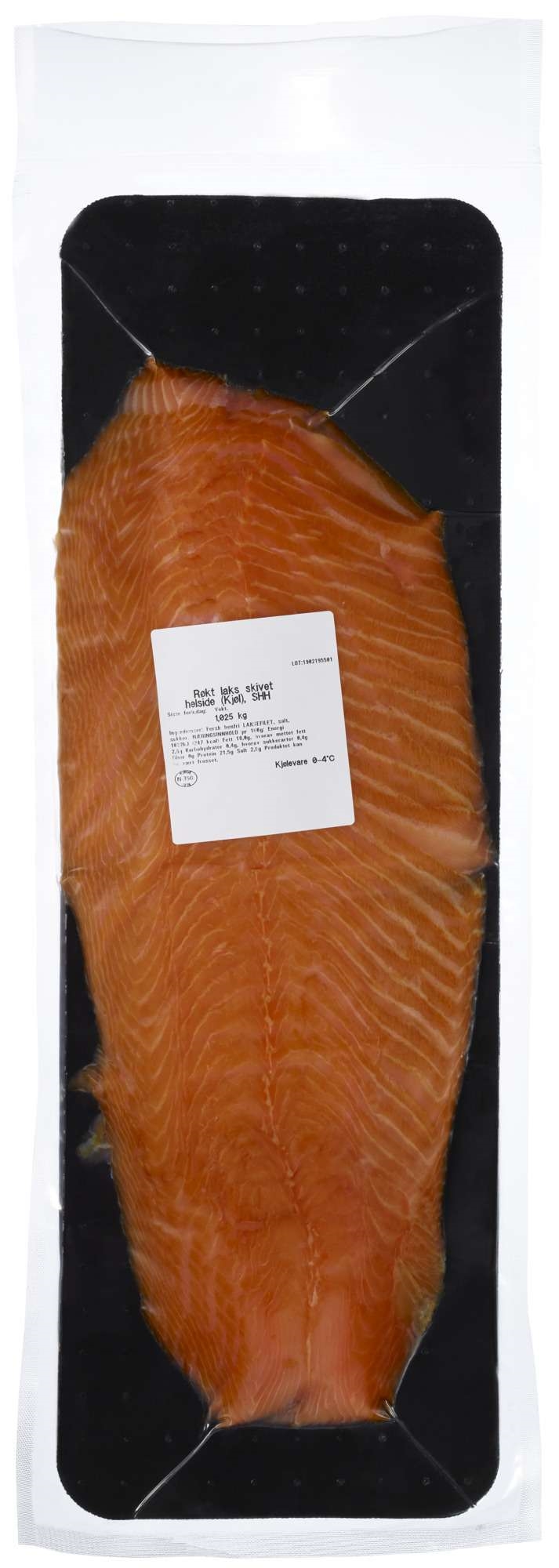 Einerrøkt laks helside skivet ca5kg   kg