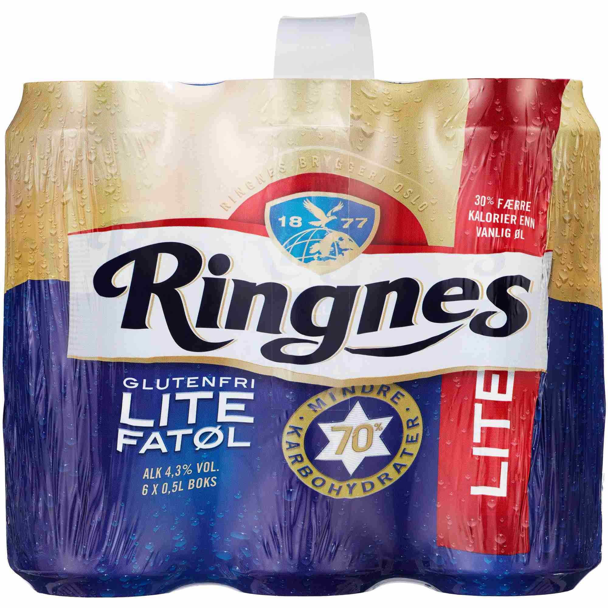 Ringnes lite fatøl 6pk bx   4,5%   24x50cl