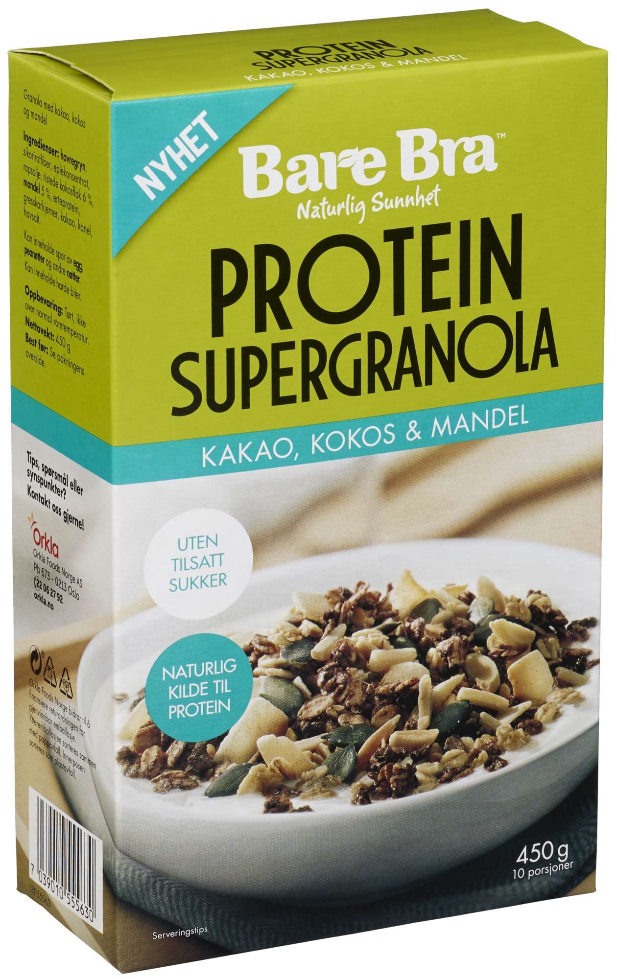 Supergranola protein og kakao 450g