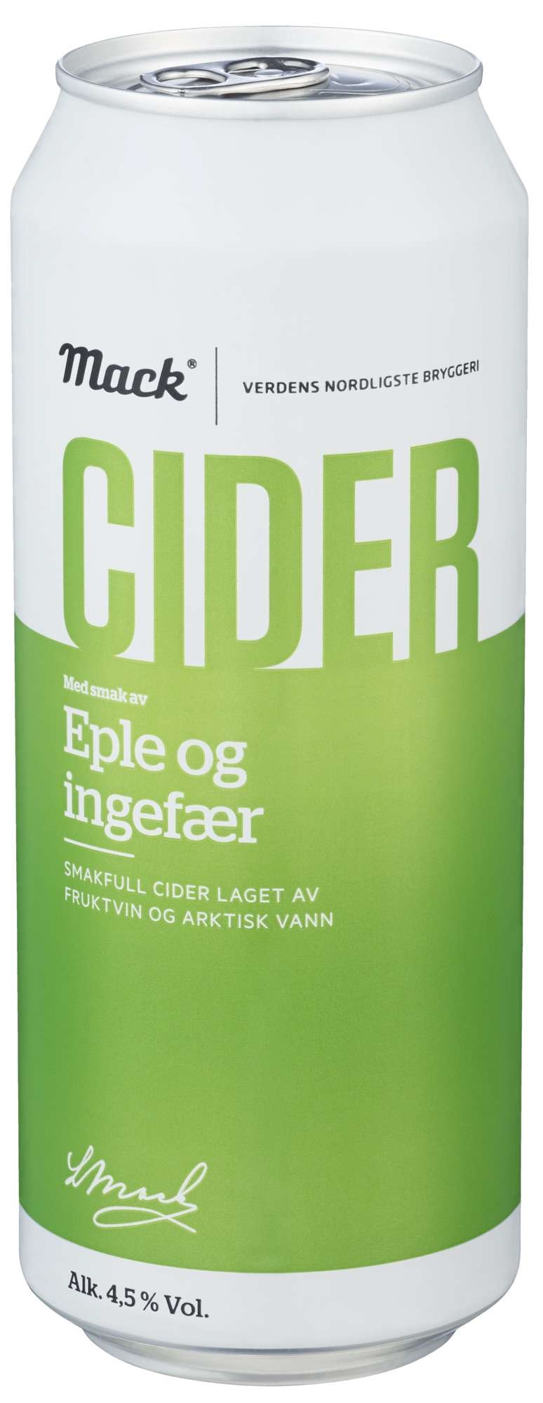 Mack cider eple ingefær bx 4,5% 24x50cl