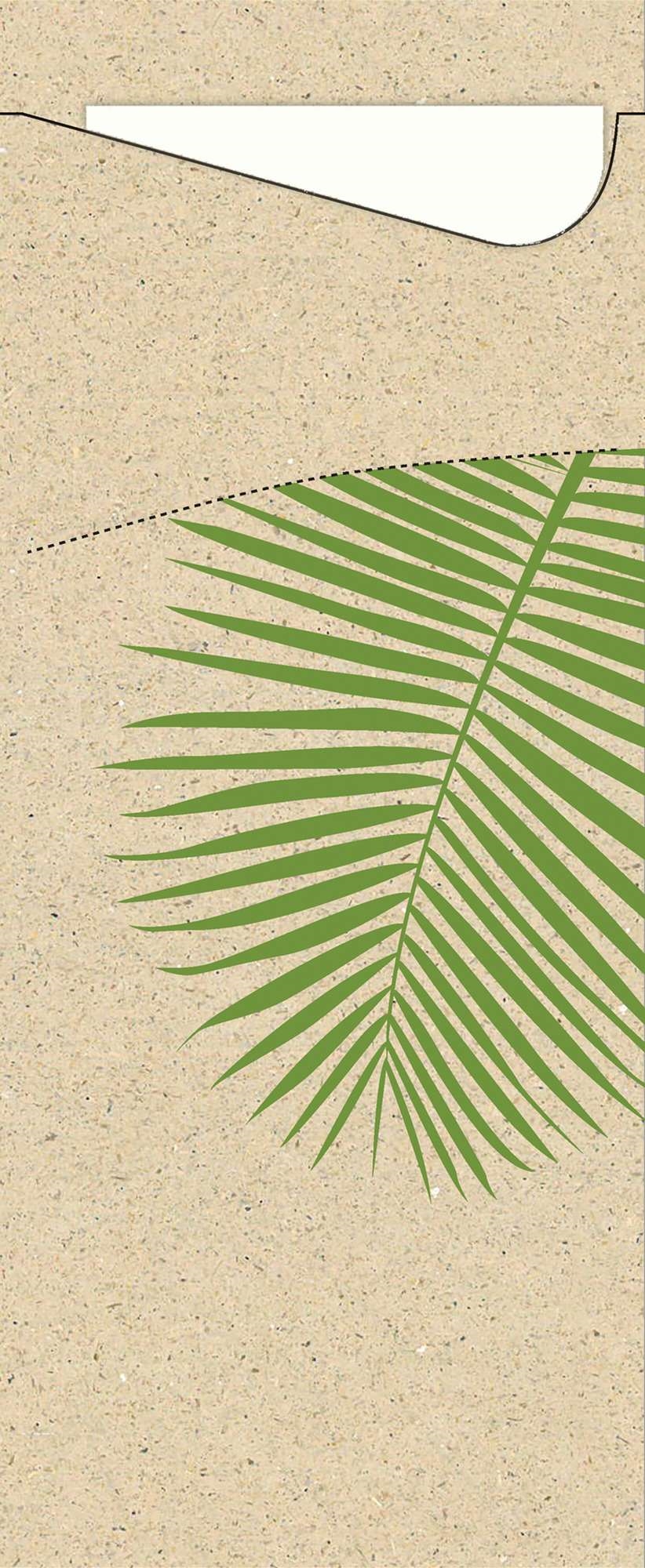 Sacchetto leaf m/serviett 2lags 33cm hvit  100stk