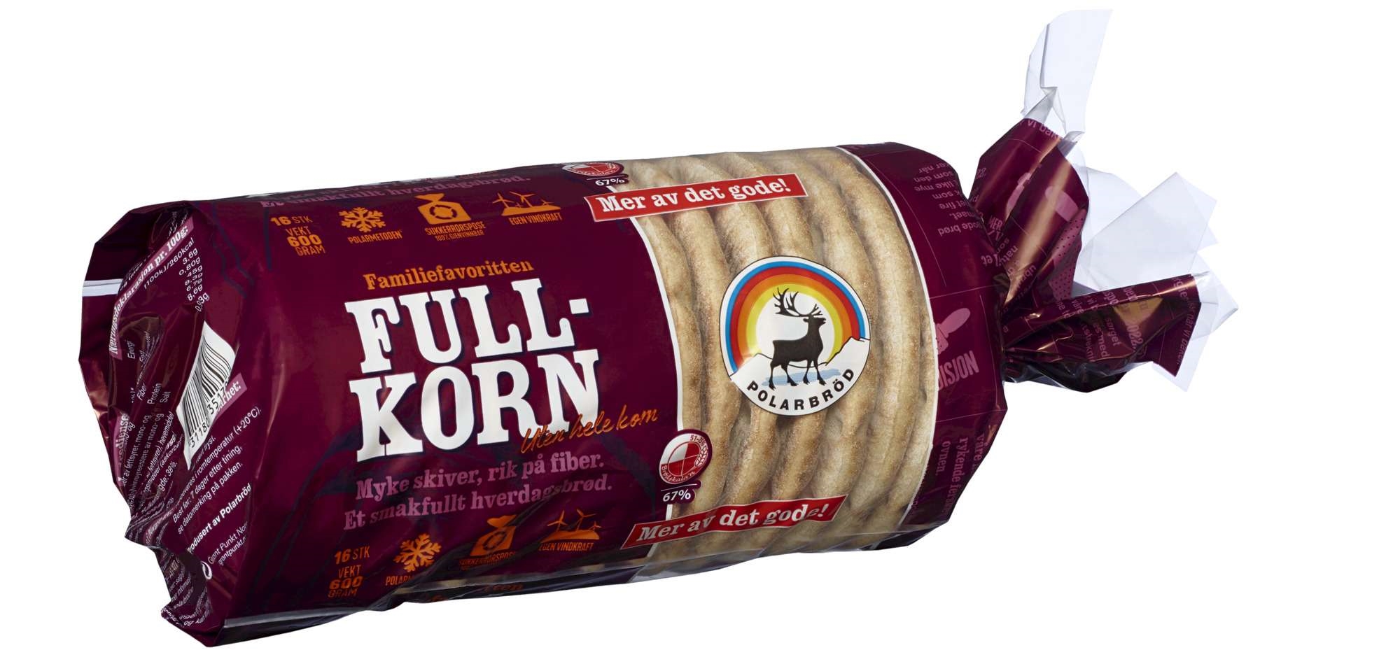 Polarbrød fullkorn 16pk 600g