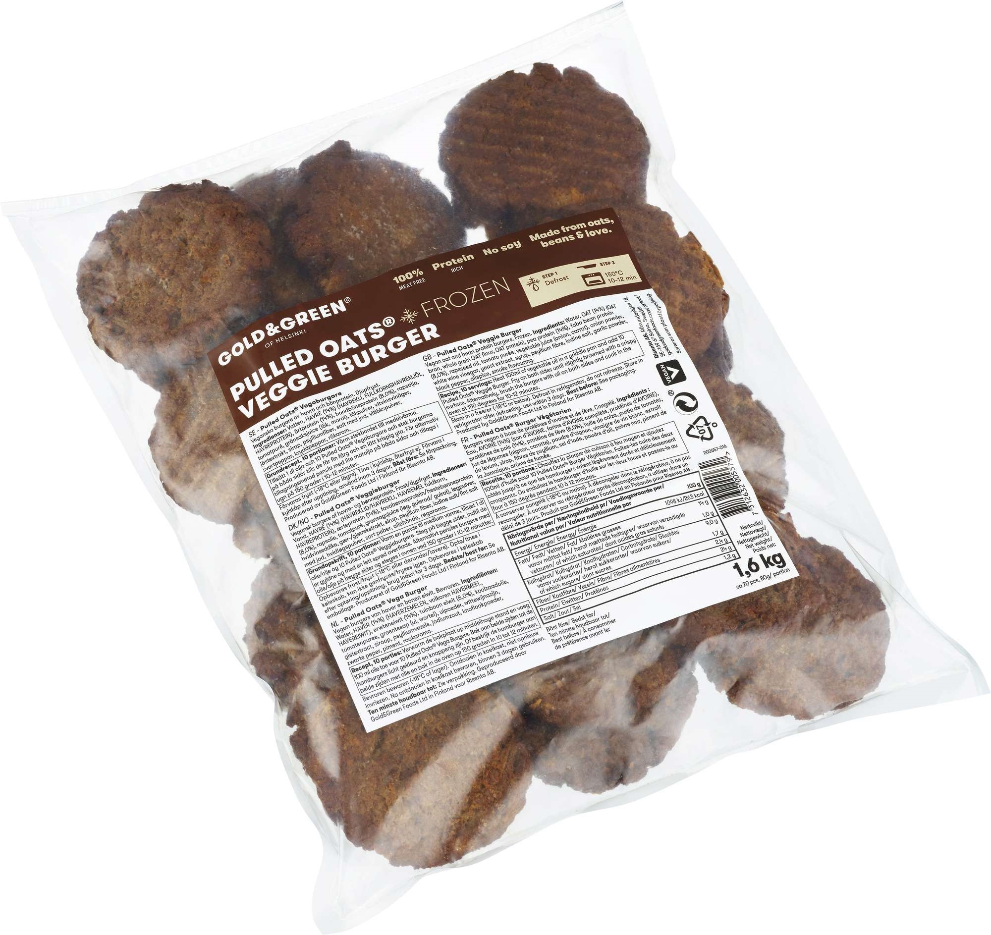 Pulled oats veggieburger 1,6kg