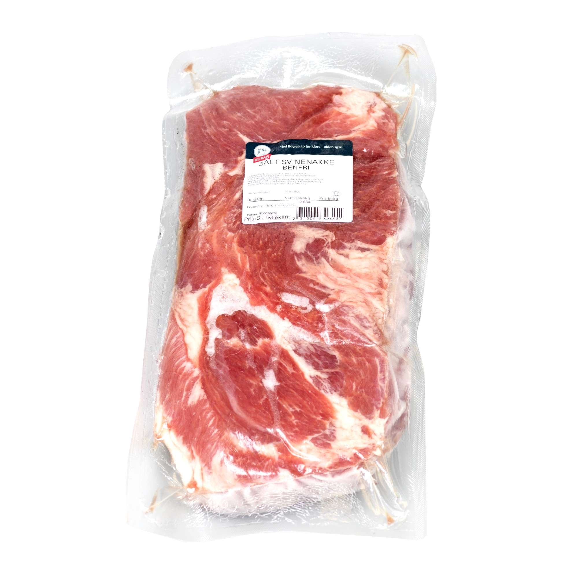 Svinenakke u/ben salt 3xca2kg kg