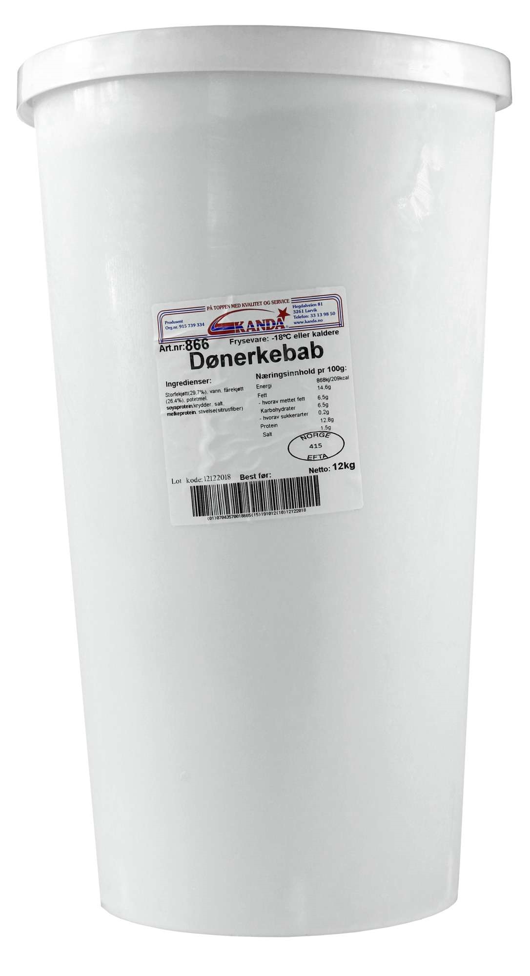 Dønerkebab m/stang    12kg
