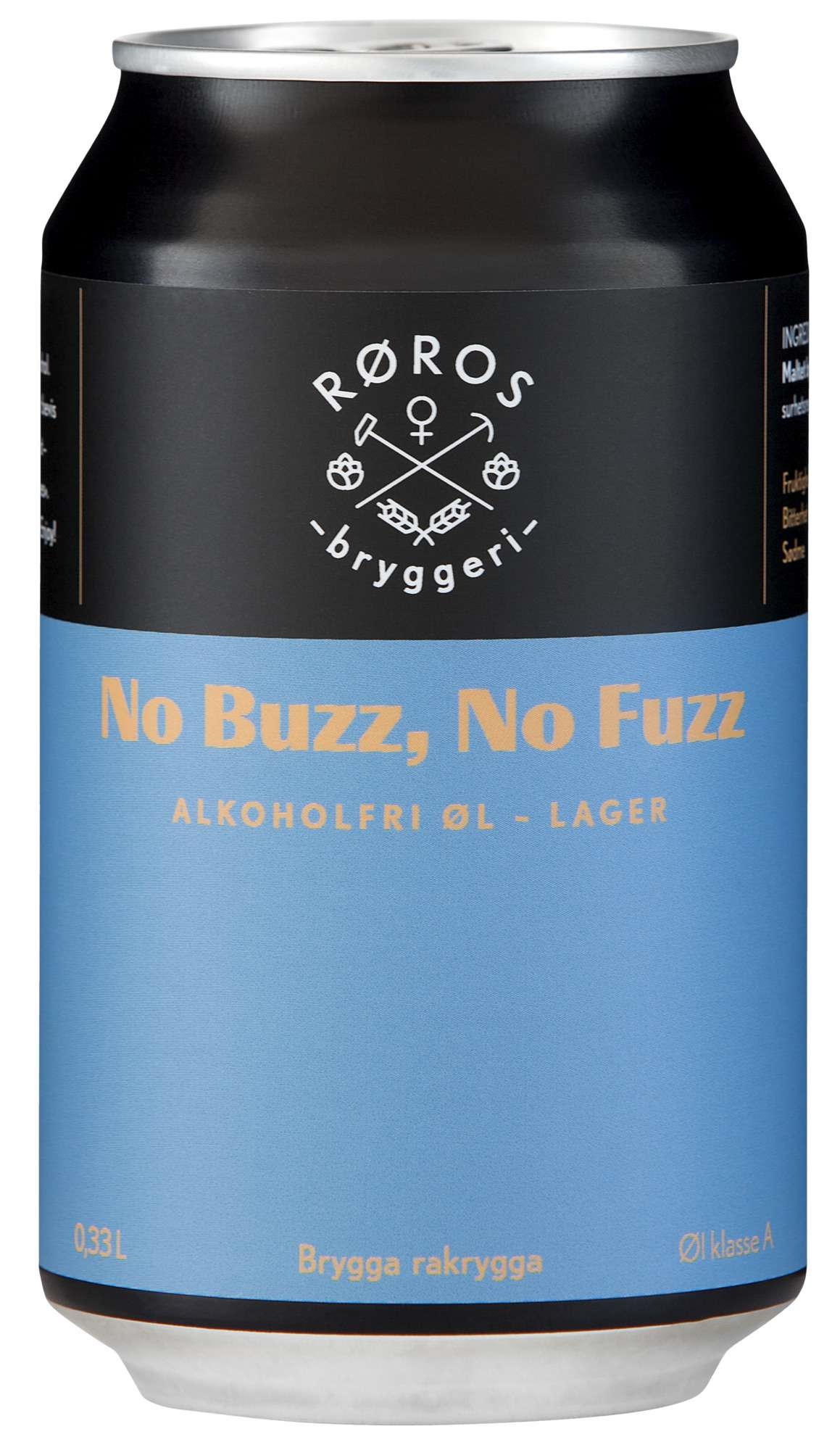Røros bryggeri no buzz no fuzz alkoholfri øl bx   24x33cl