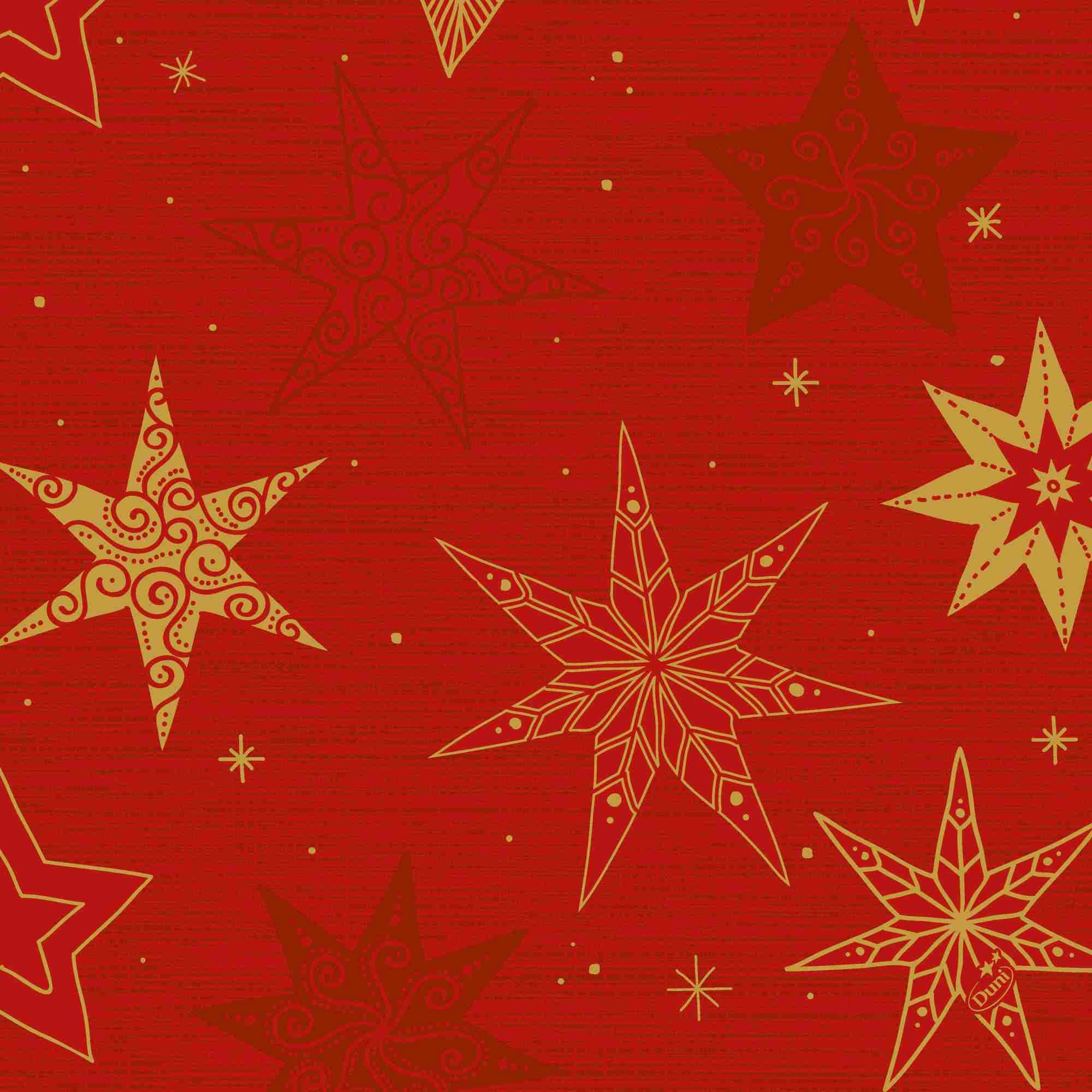 Serviett 3l40cm star stories red 250stk