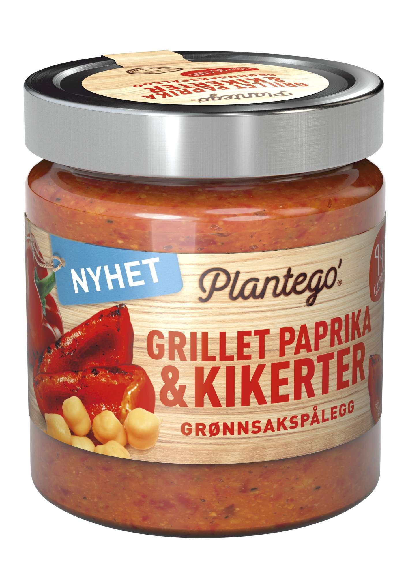 Grønnsakspålegg grillet paprika og kikerter 165g
