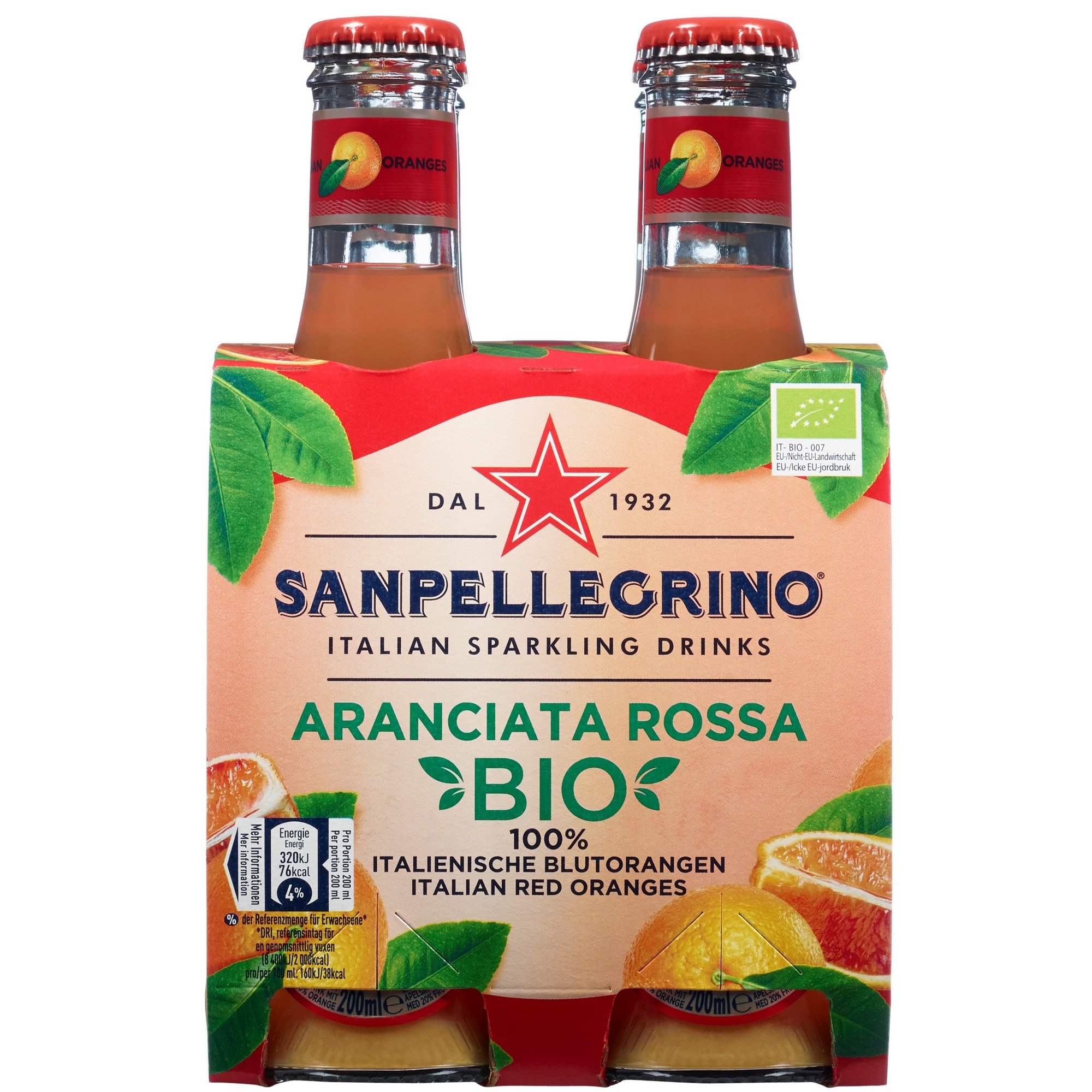 San pellegrino aranciata rosso org 4pk fl 24x20cl
