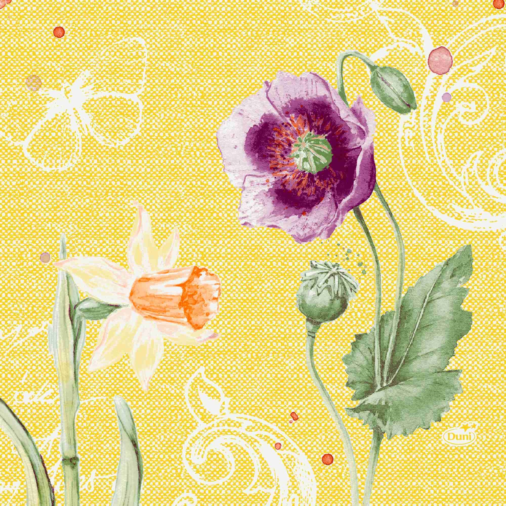 Serviett spring lilies 3l 33x33cm 50stk
