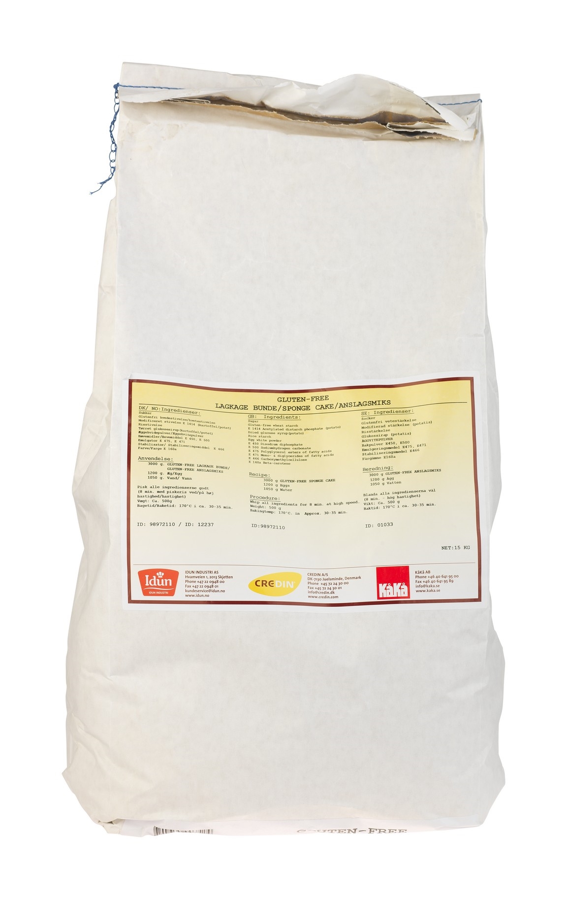 Idun projections mix gluten free 15kg