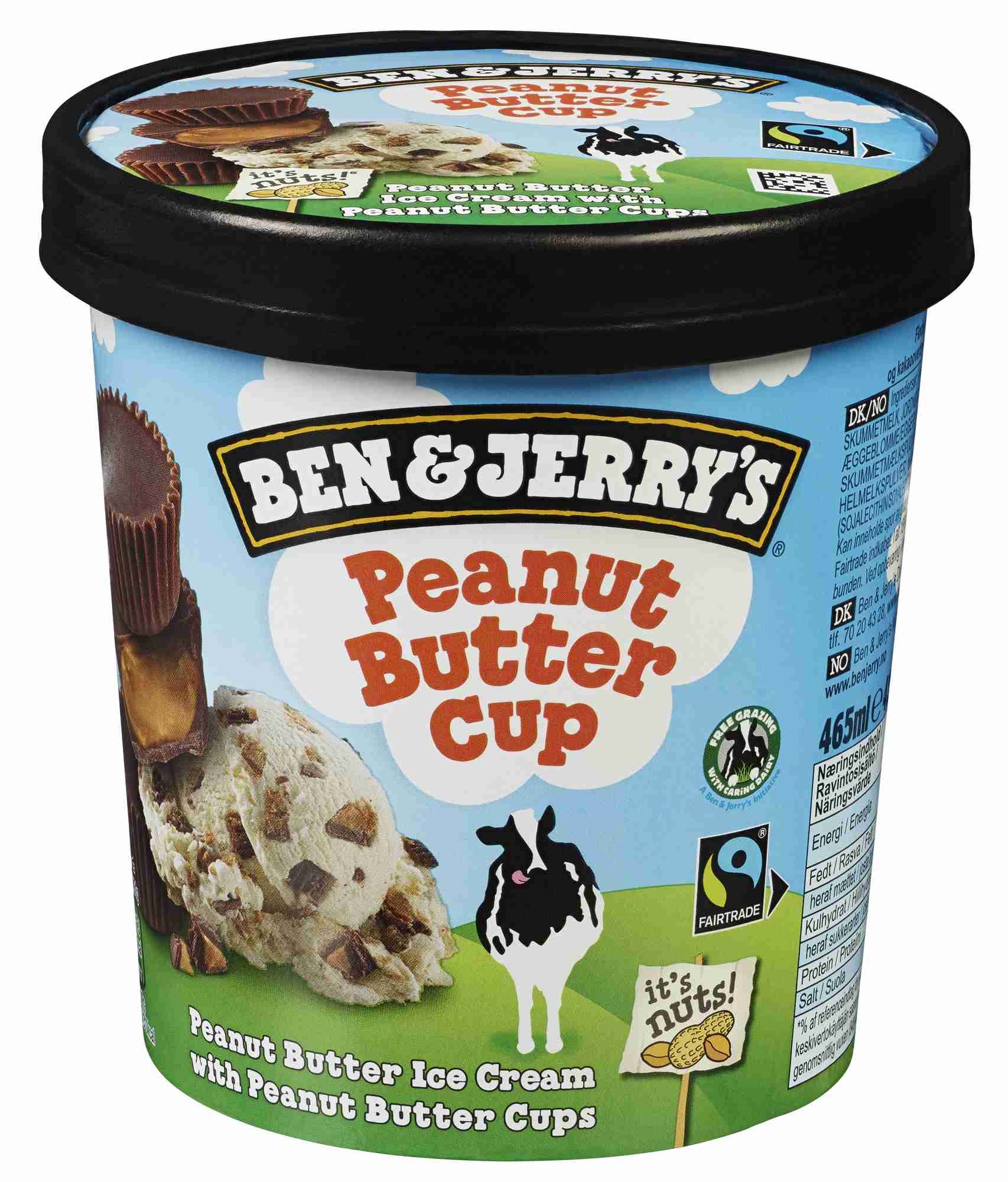 Ben & jerrys peanut butter cup iskrem  465ml