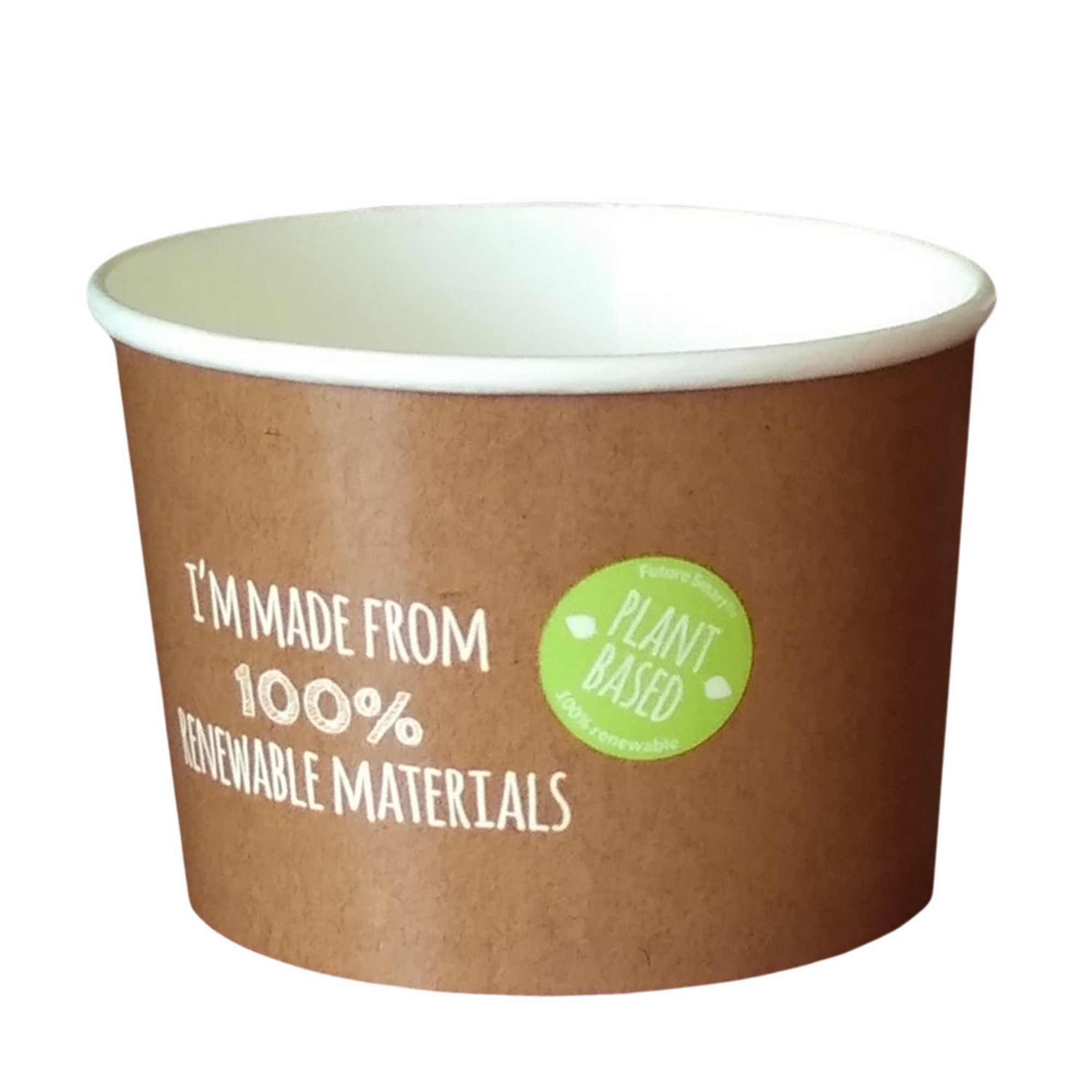 Miljøvennlig matbeger 500ml 100% plantebasert 25stk