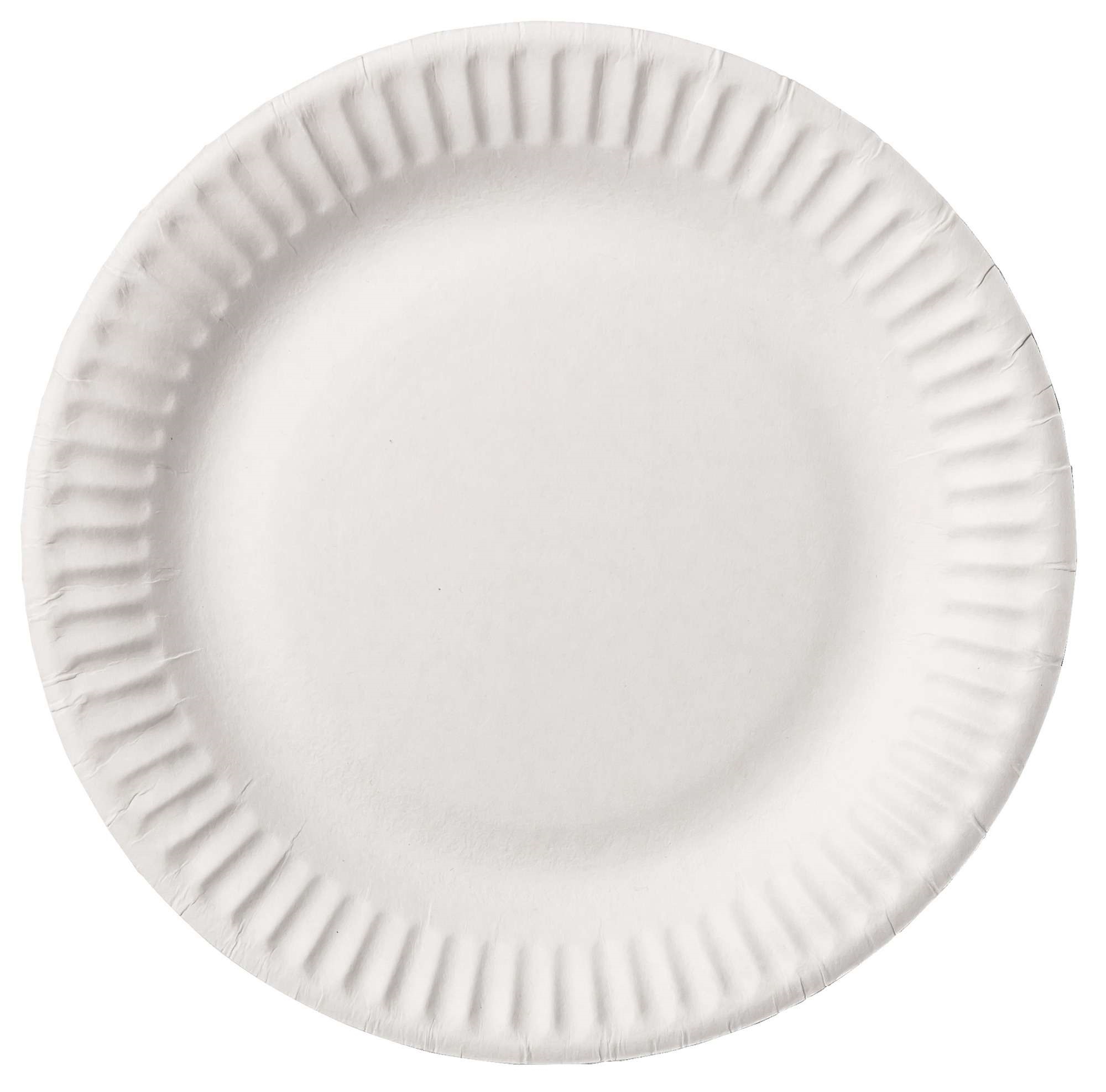 Tallerken papp flat 15cm hvit 100stk