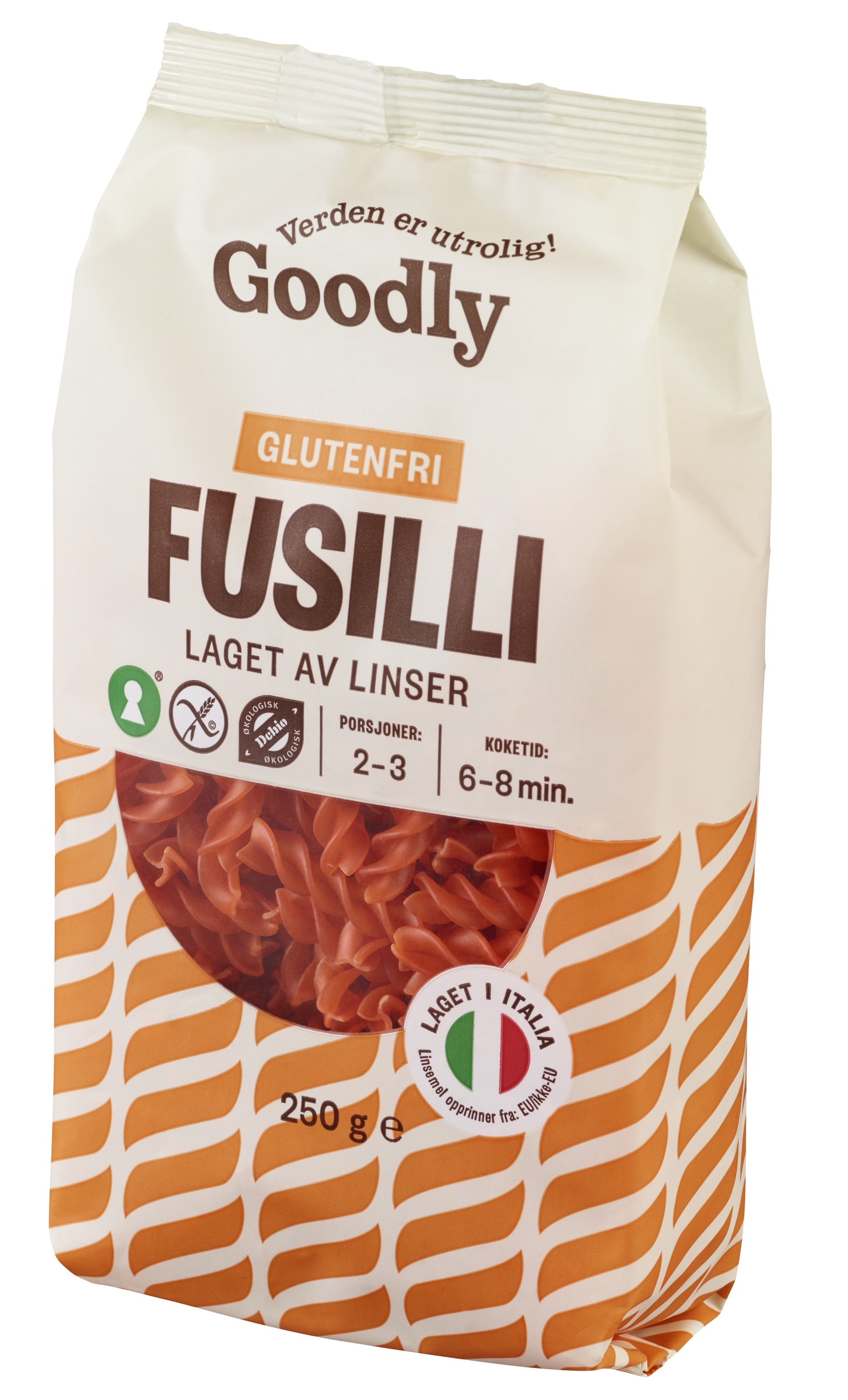 Linsepasta fusilli glutenfri 250g