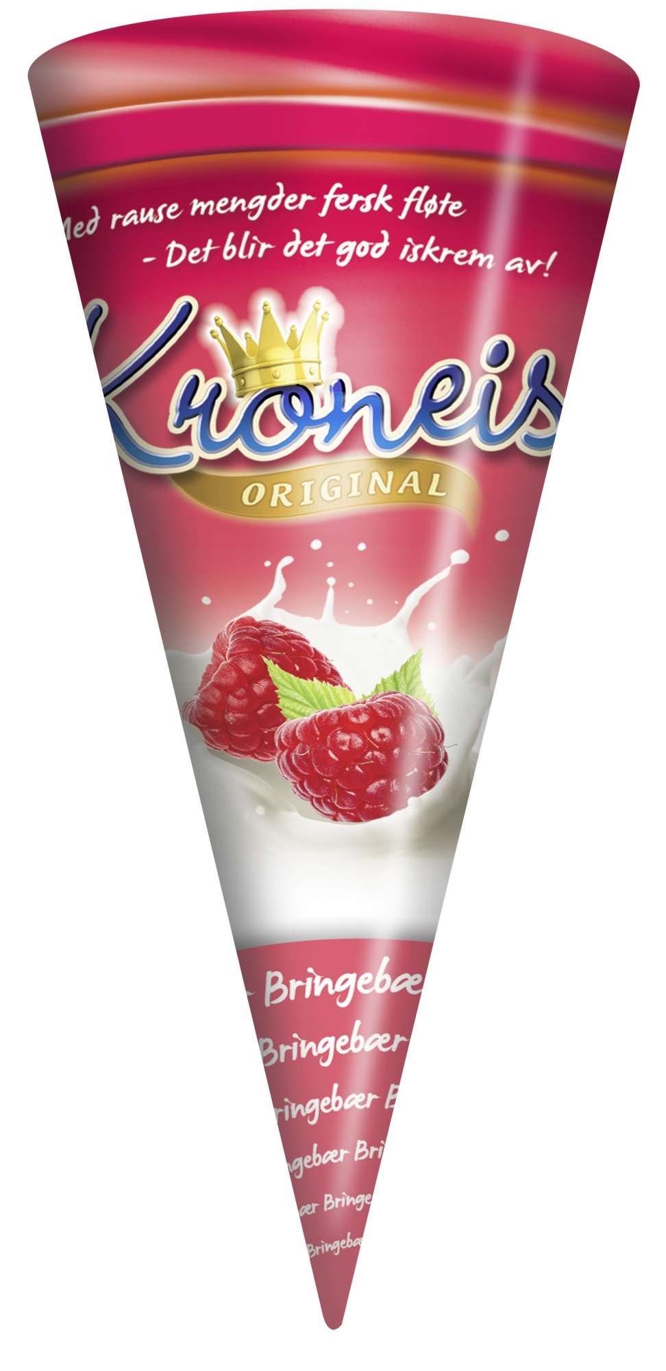 Krone-is bringebær 129ml