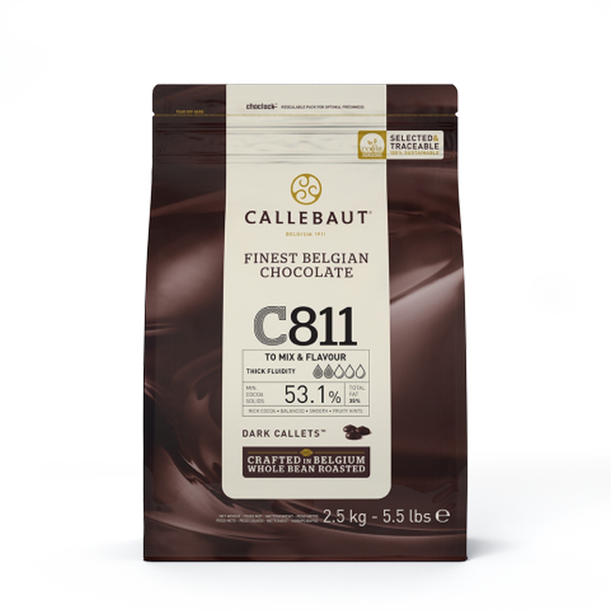 Mørk sjokolade pellets 811 couverture    2,5kg