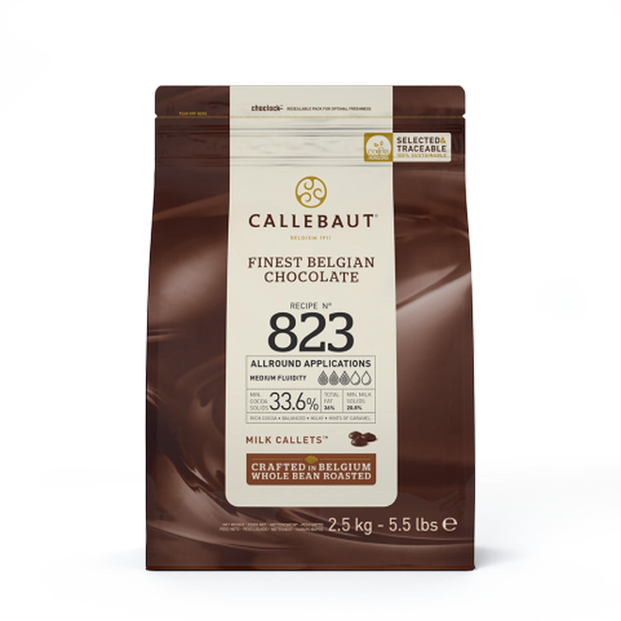 Melkesjokolade pellets 823 couverture 2,5kg