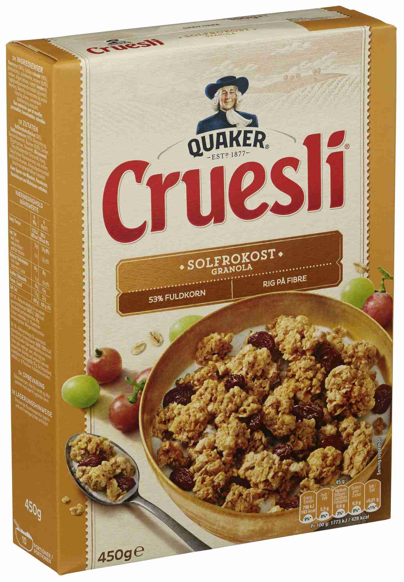 Quaker cruesli solfrokost 450g