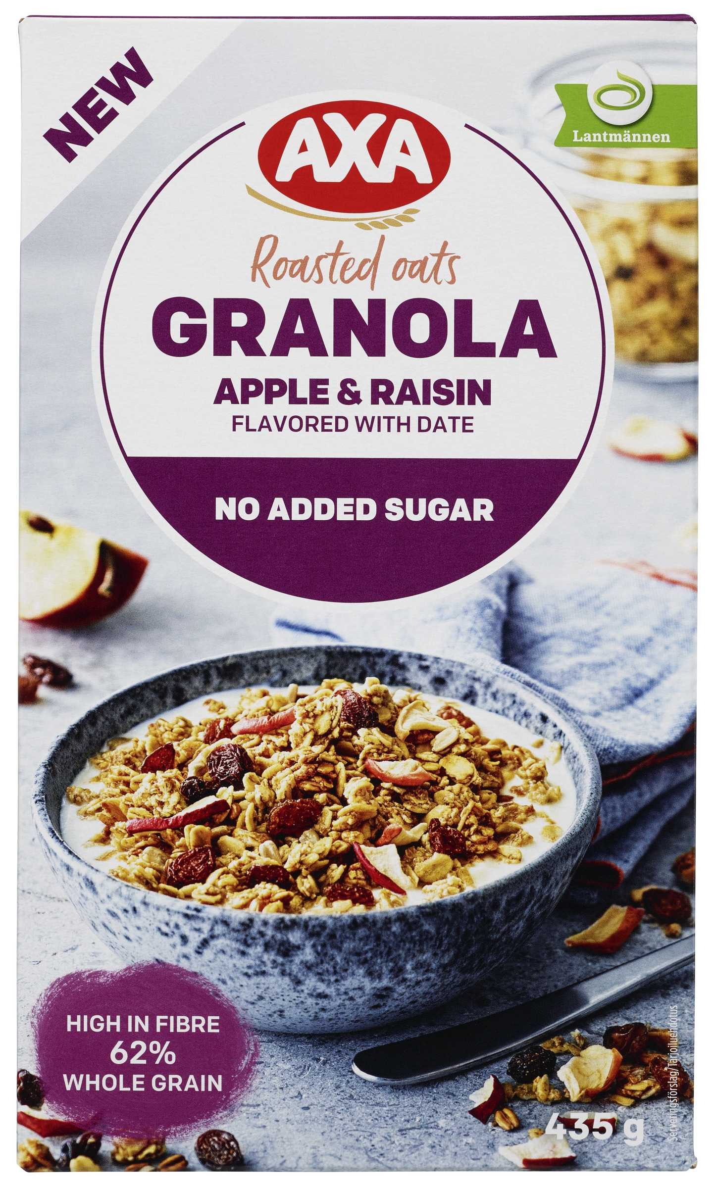 Granola eple & rosin 435g