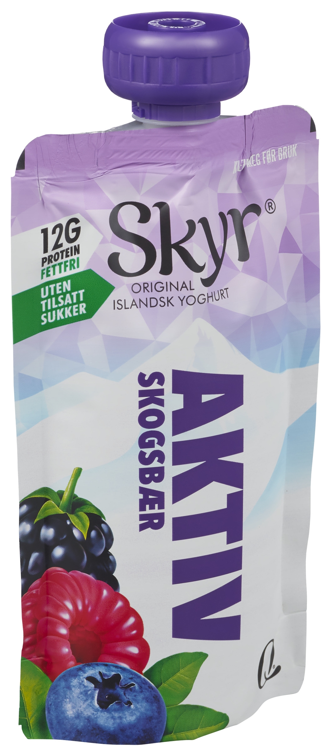 Skyr aktiv skogsbær pose 125g