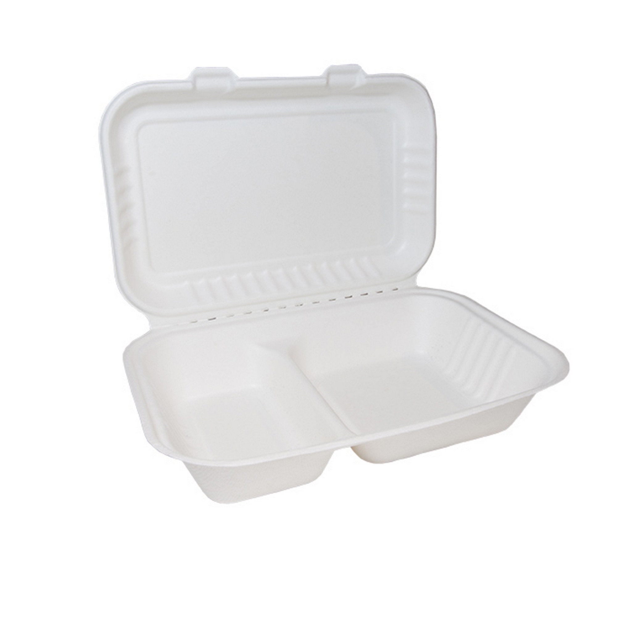 Hot food box 2 room fiber 1200ml 25,1x16,6x6,3cm 50pce