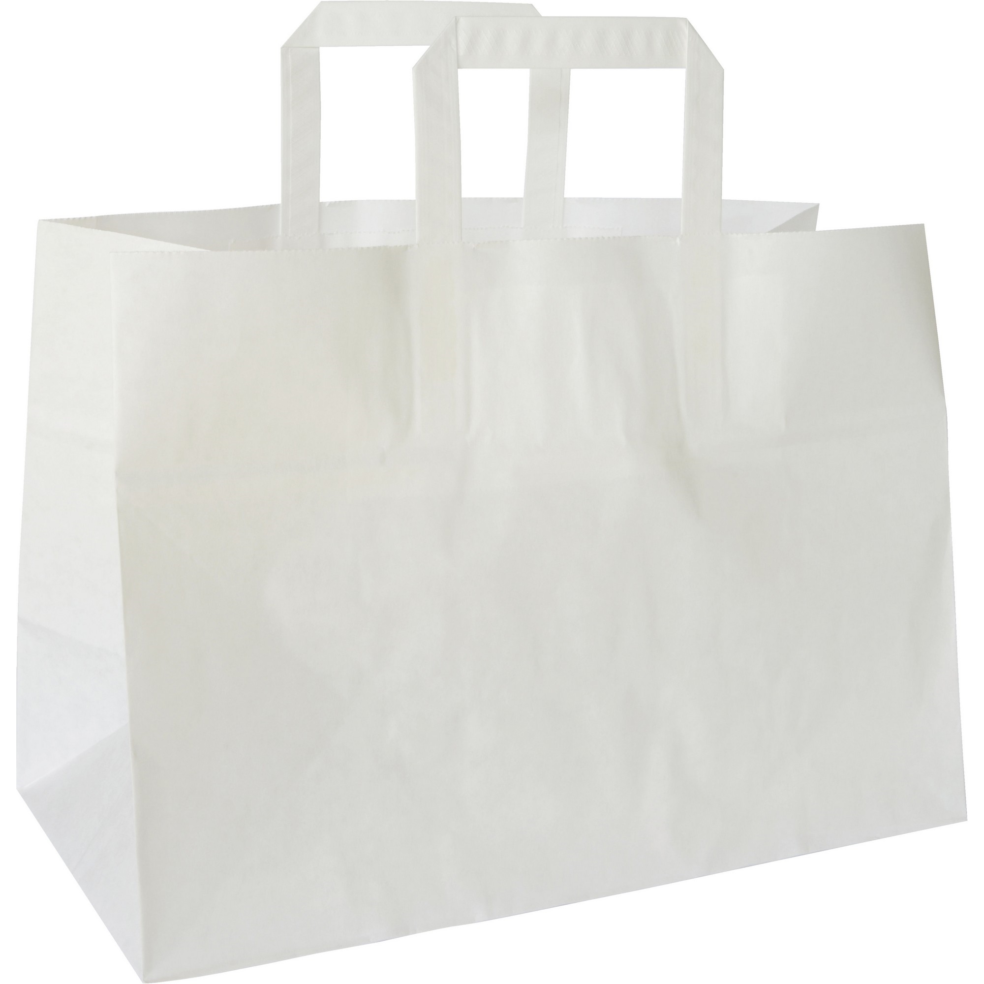 Papirpose takeaway vit m/håndt  200stk